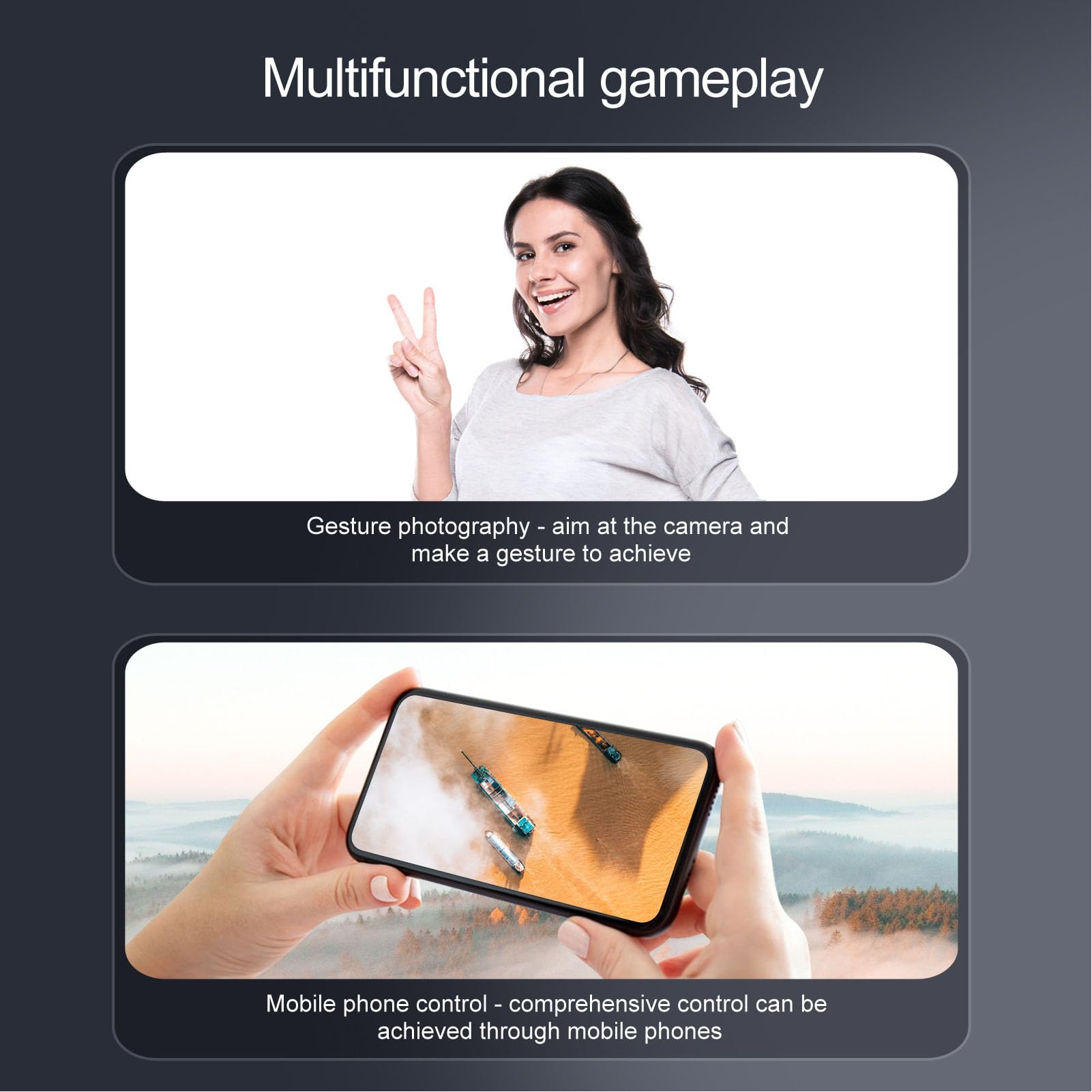 Dron Plegable, Cámara Dual 8K, Control 6 Canales con Giroscopio, Evitación Obstáculos Motor sin Escobillas, Dron para Adultos Niños Familia, Diversión al Aire Actividades Exteriores