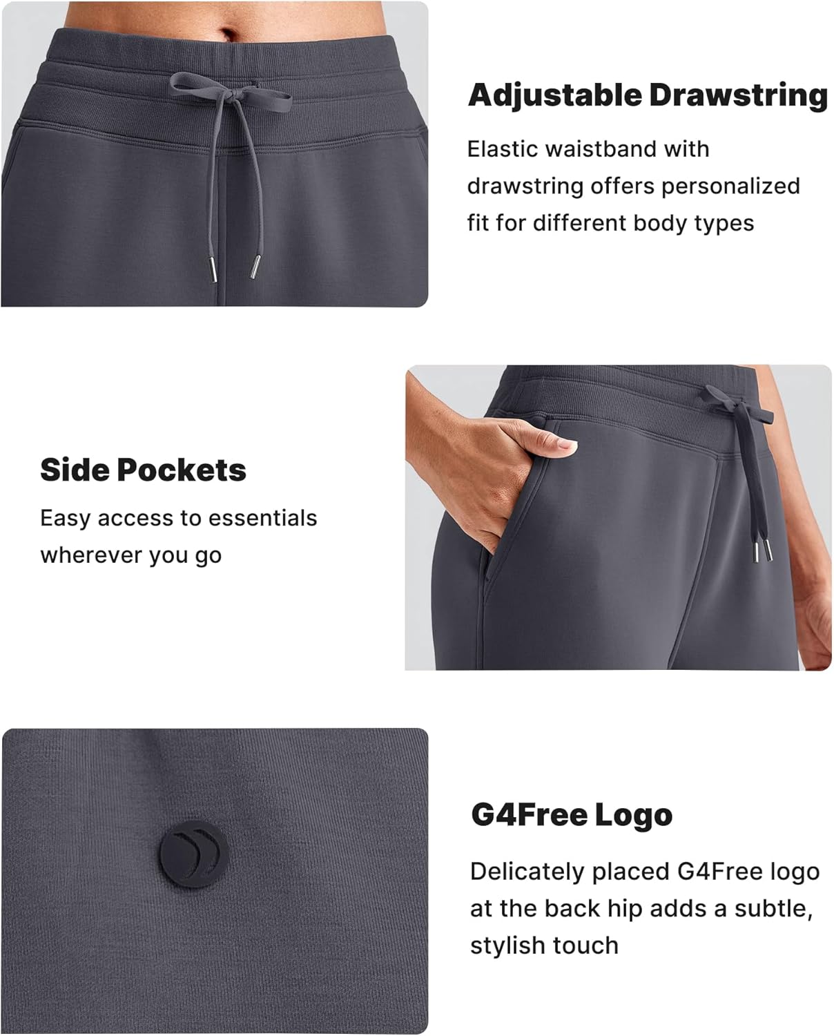 G4Free Smoofit Modal Soft Wide Leg Sweatpants for Women High Waist Drawstring Casual Lounge Pants with Pockets - Image 3