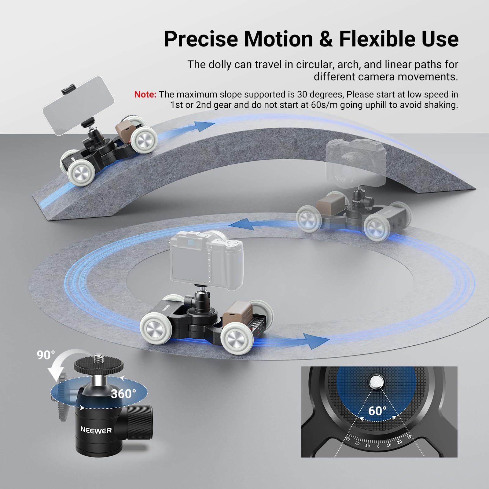NEEWER DL400 Slider Motorisé Amélioré avec Contrôle par Application