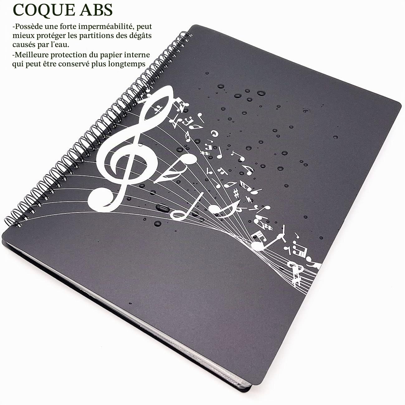 Dossier de Musique Chemise de Partitions Dossier de rangement pour partitions de musique Format A4 40 pochettes G Clef Sac de rangement pour documents de stockage de papier de chanson