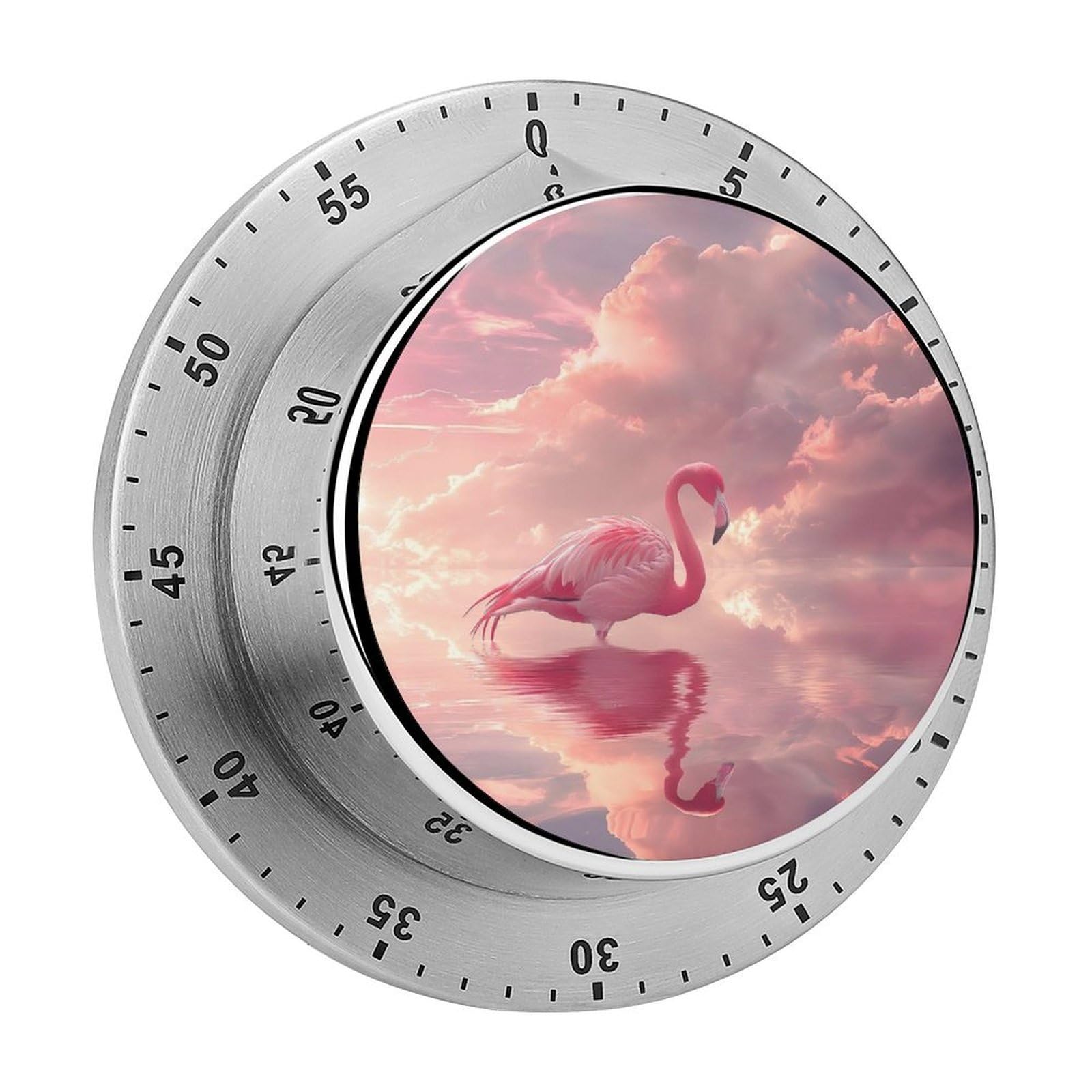 Flamingo Pink Kitchen Timer Magnetic Countdown Countup Timer for Cooking Baking 8x8cm