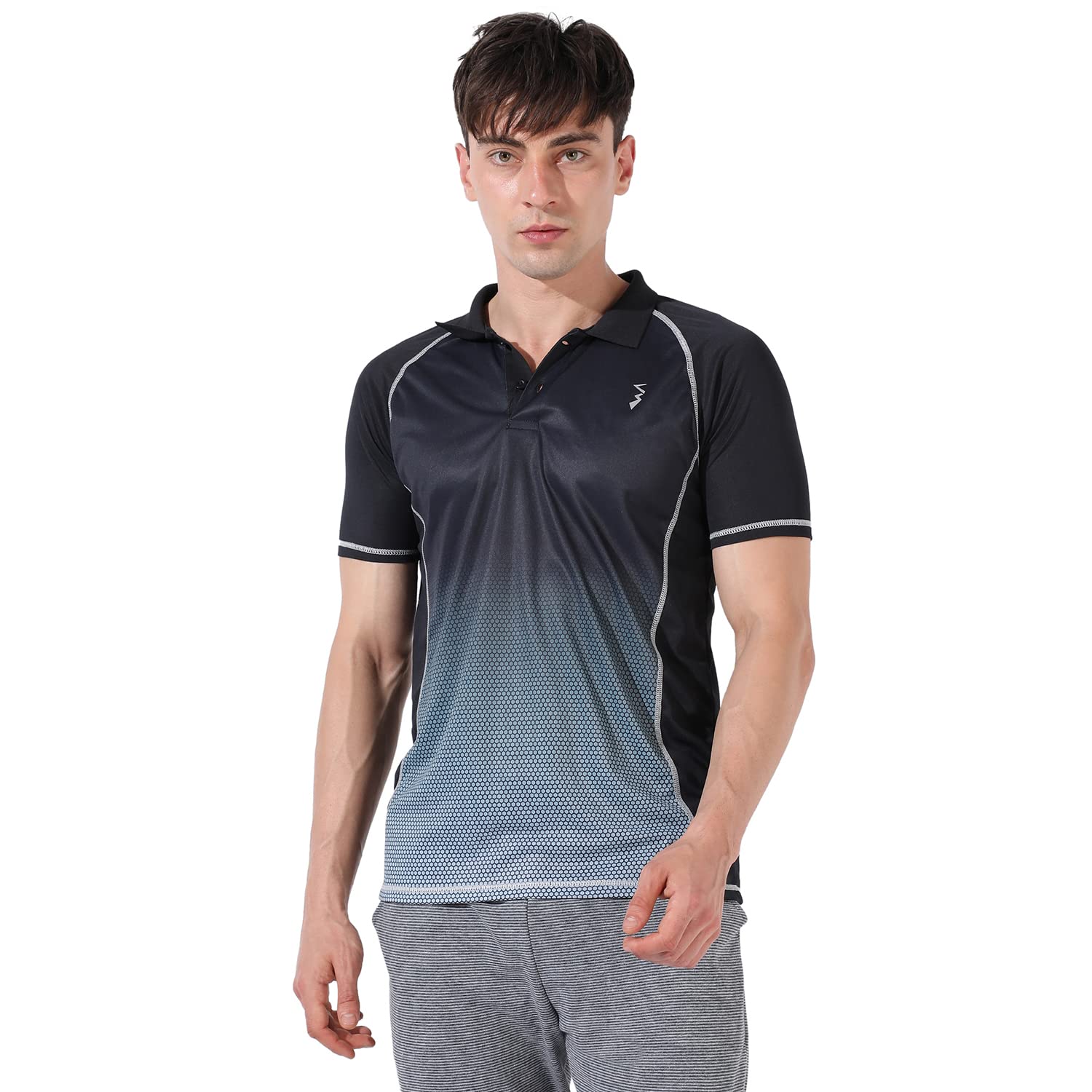 Campus Sutra Men's Polyester Regular Fit T-Shirt in neutral