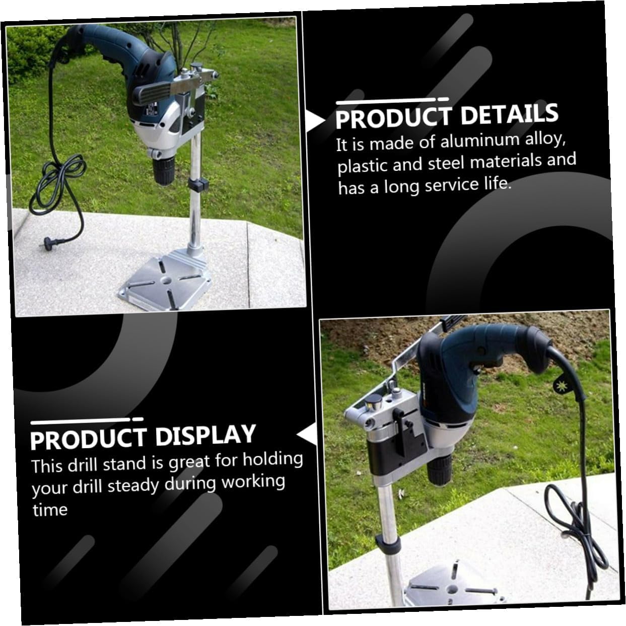 NUOBESTY Adjustable Single Hole Drill Stand Bench Clamp Rack with Iron Base Universal Drill Press Holder for Woodworking and Accessories