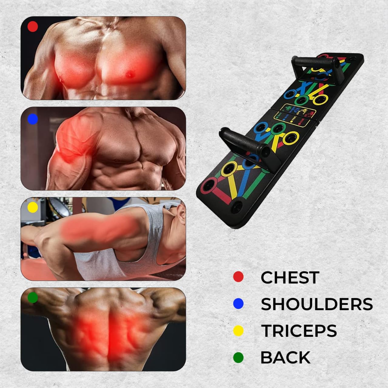 Shopeleven Ultimate Pushup Board Home Workout System – Color-Coded Push Up Bar Stand for Upper Body Training 1