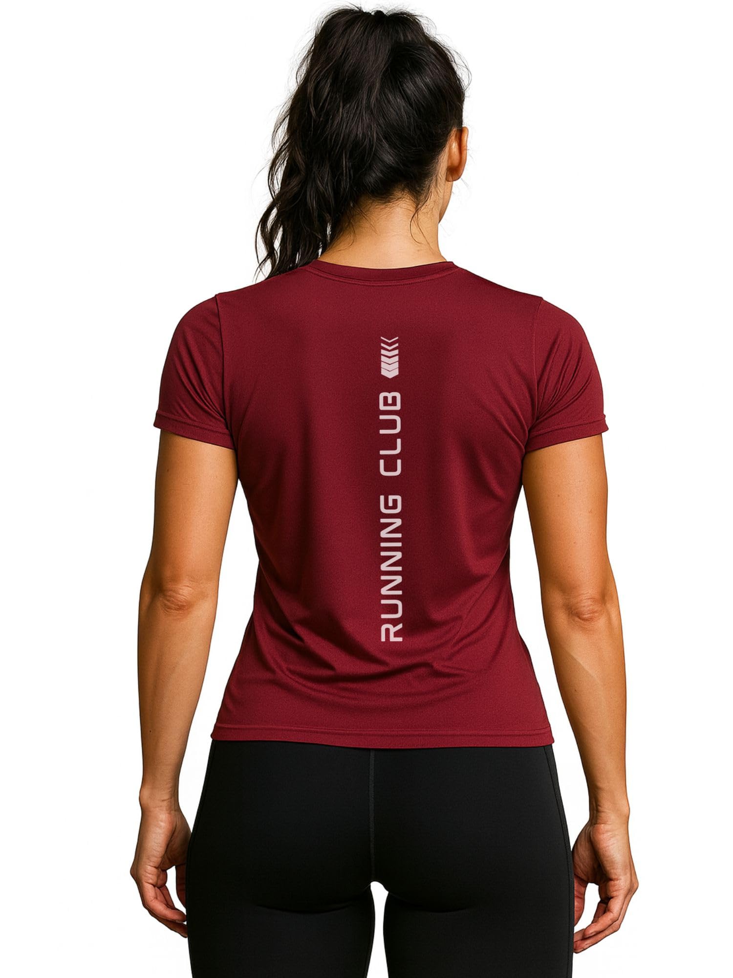 3colors Women’s Active T-Shirt | Breathable Quick-Dry Gym Workout Tee | Slim Fit Stretch Sports Top for Running, Yoga & Training-RUNNING CLUB ARROW-picture-16