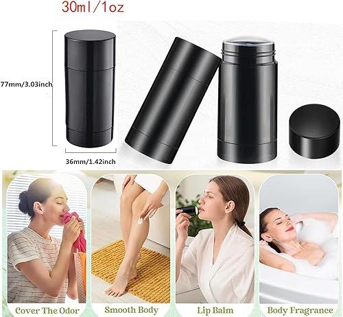 Miniatura 2 de Paquete de 10 recipientes de desodorante vacíos con barra de llenado de plástico para desodorante, tubo de bálsamo labial, tubos desodorantes