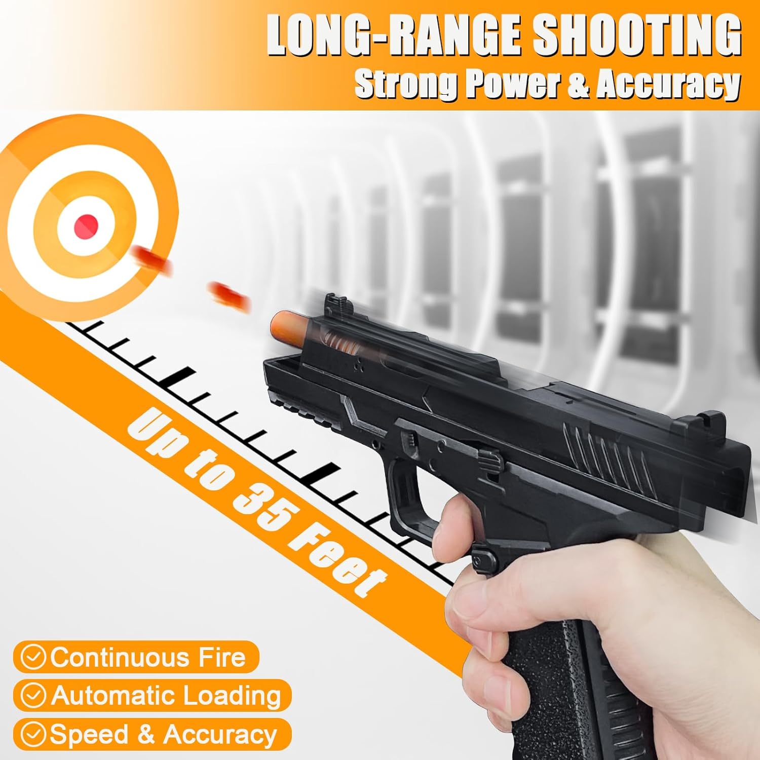 Automatic Shell Ejecting Toy Gun Pistol, Soft Bullet Toy Gun for Boys, Education Model Realistic Toy Pistol Shooting Game Toys Gifts Christmas Birthday for Kids 8+ - Image 2