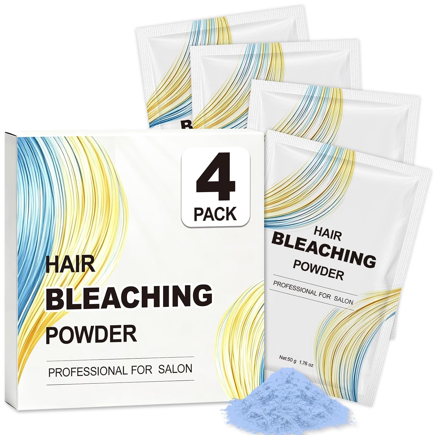 Hair Bleach Powder 200g/7.04oz, Up to 8 Levels Lift Hair Lightener