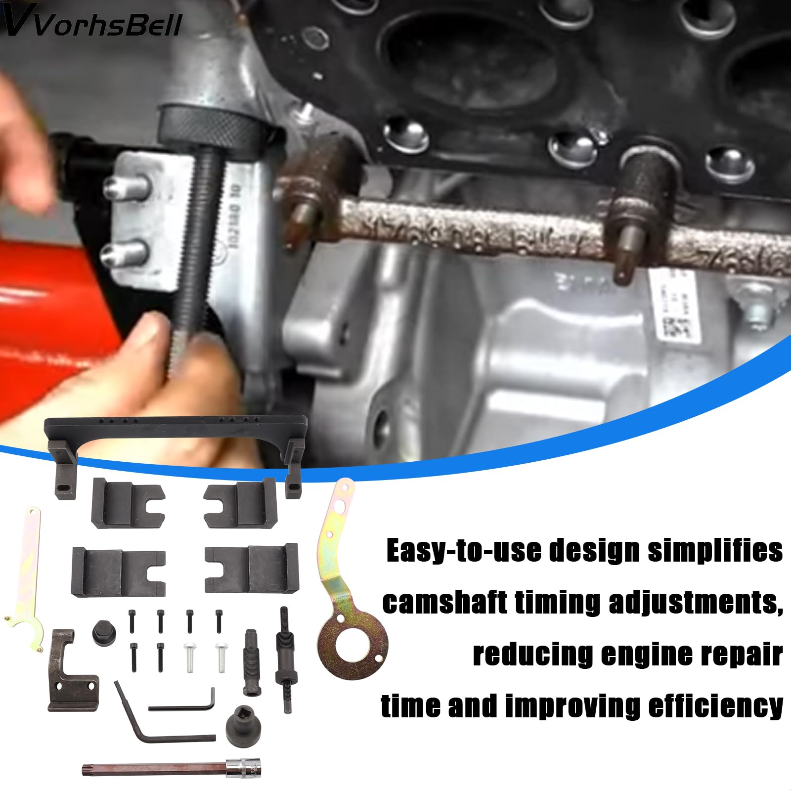 Kit d'outils de calage compatible avec BMW B38, B48, B58 - Ensemble d'outils de verrouillage d'arbre à cames - Série 3 - Série 5 - 2.0T - Outils de réparation de moteur - Outil de démontage