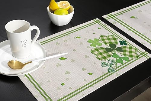 Vista 36 de Juego de 6 manteles individuales rojos para el día de San Valentín, diseño de corazón de San Valentín, resistentes al calor, lavables, manteles