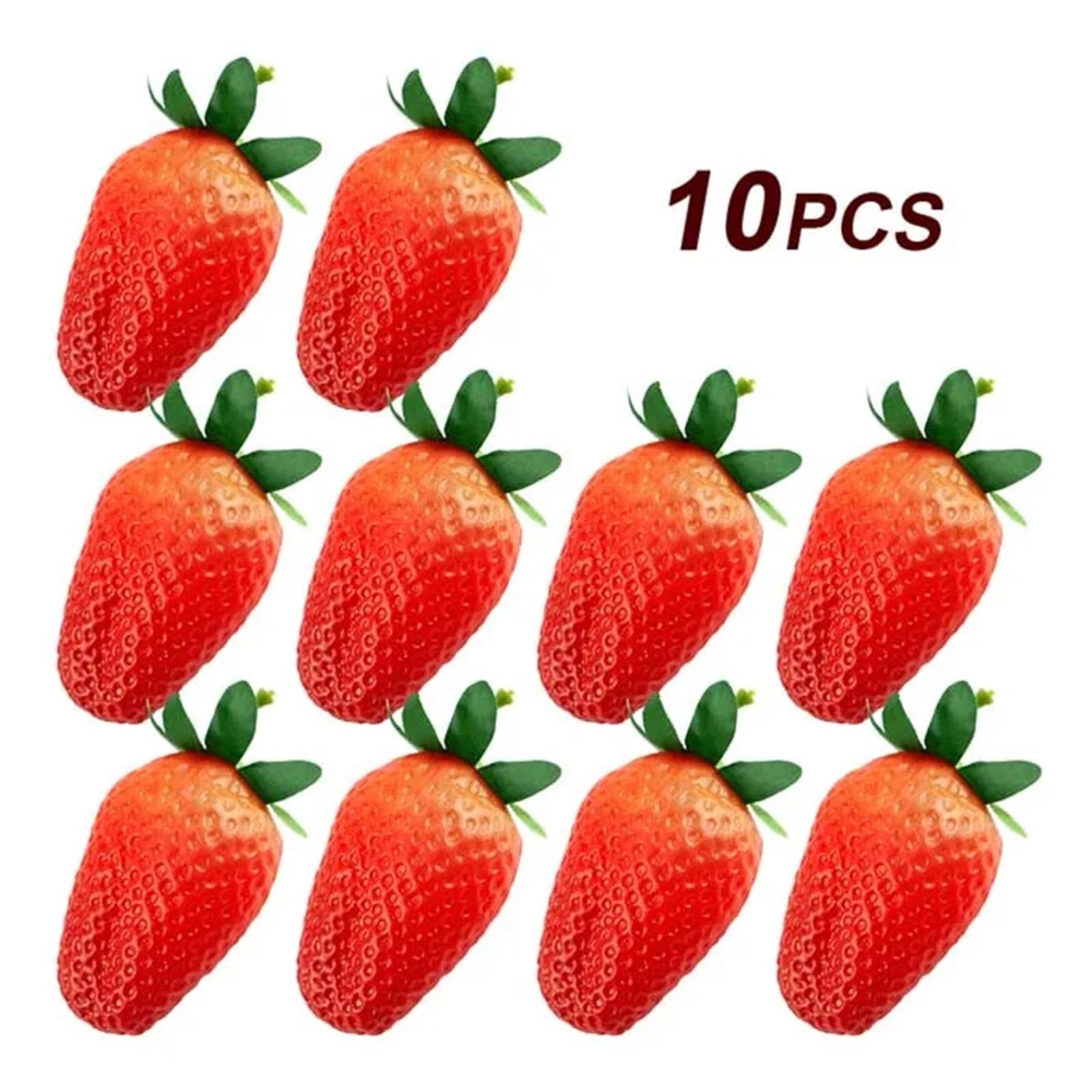 6/10/20 sztuk sztuczna truskawka sztuczne owoce przedszkole DIY plastikowe fałszywe owoce na boże narodzenie dekoracja ślubna domu(10Pcs Big)