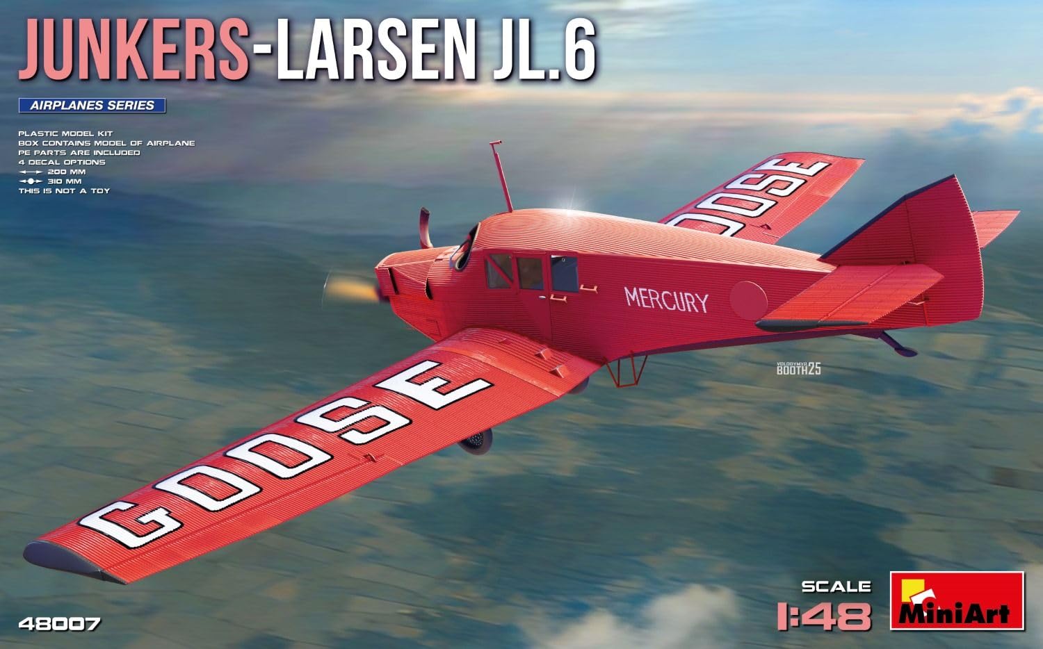 Mini Art 48007 1:48 Junkers-Larsen JL.6 - originalgetreue Nachbildung, Modellbau, Plastik Bausatz, Basteln, Hobby, Kleben, Modellbausatz, Zusammenbauen, unlackiert