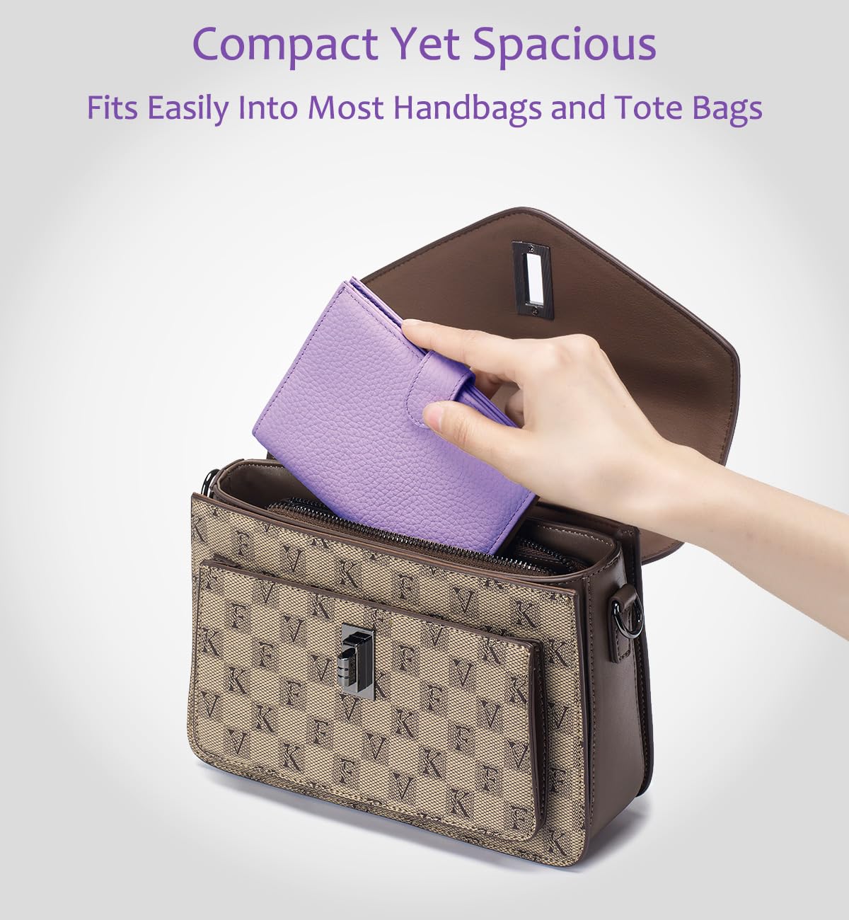 Porta passaporto in pelle da viaggio da donna, con blocco RFID, con slot per schede, portamonete e slot per SIM, organizer da viaggio sottile in vera pelle, elegante grigio, Lavanda, Sottile