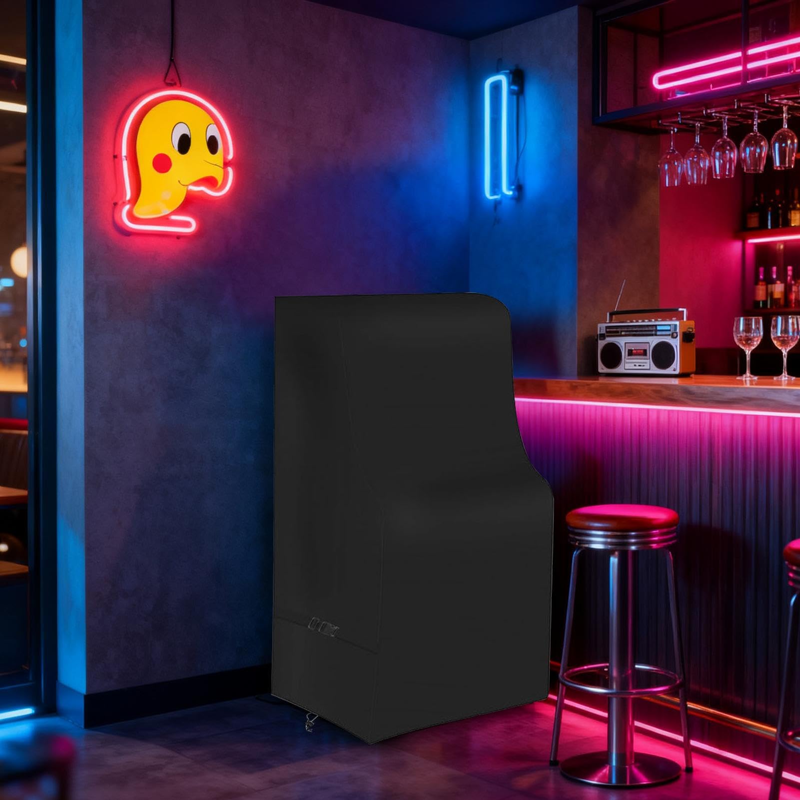 Gaming Cabinet Cover - Arcade Machine Dust Protector for Indoor and Outdoor | Durable PVC Fabric with Water Resistant Coating, Easy Fit with Adjustable Drawstring, Protects Electronics from Dust
