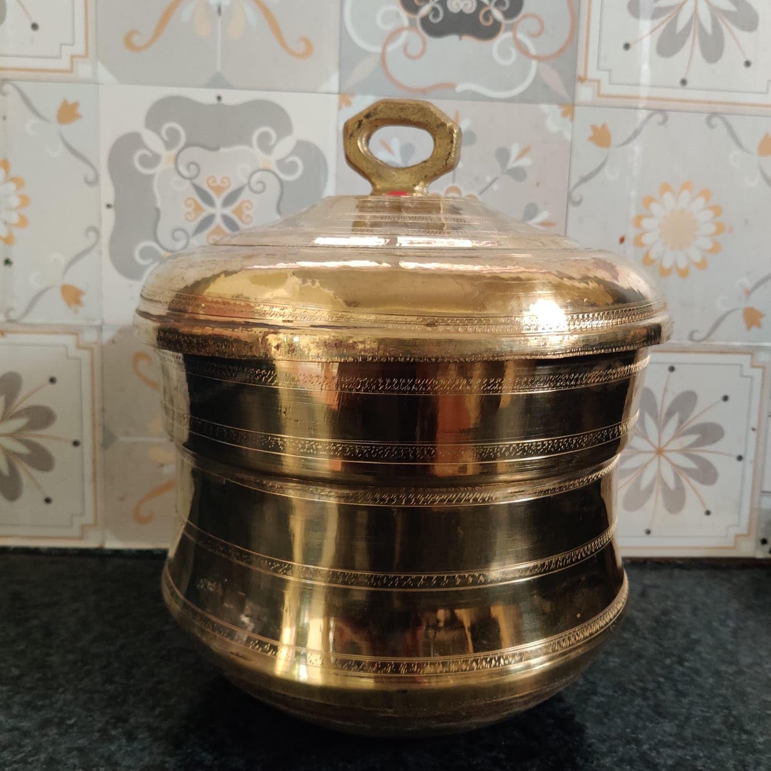 Sai Traditionals Brass Idly Steamer - 7 Pits | Peetal/Pithalai Idly Paanai | with Tin Lining-image-18