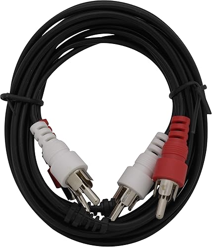 Vista 4 de GE Cable de audio estéreo, conectores estilo RCA de 2 machos a 2 machos, para receptores de TV, VCR, DVD, satélite y cine en casa, 33571
