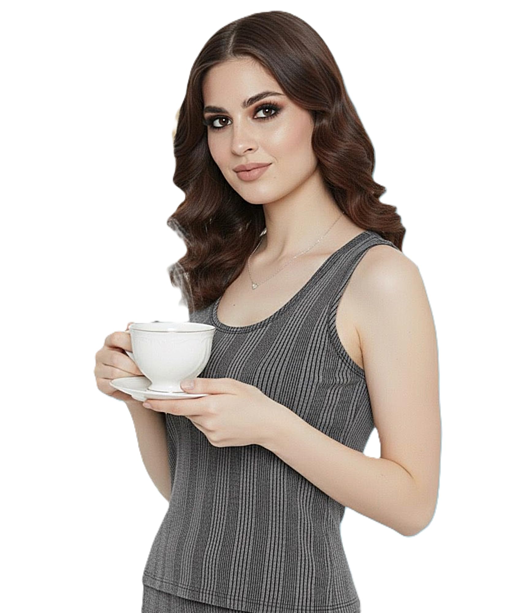 Women's Soft Ribbed Tank Top, Breathable, Scoop Neck Design,Thermal Wear-picture-21