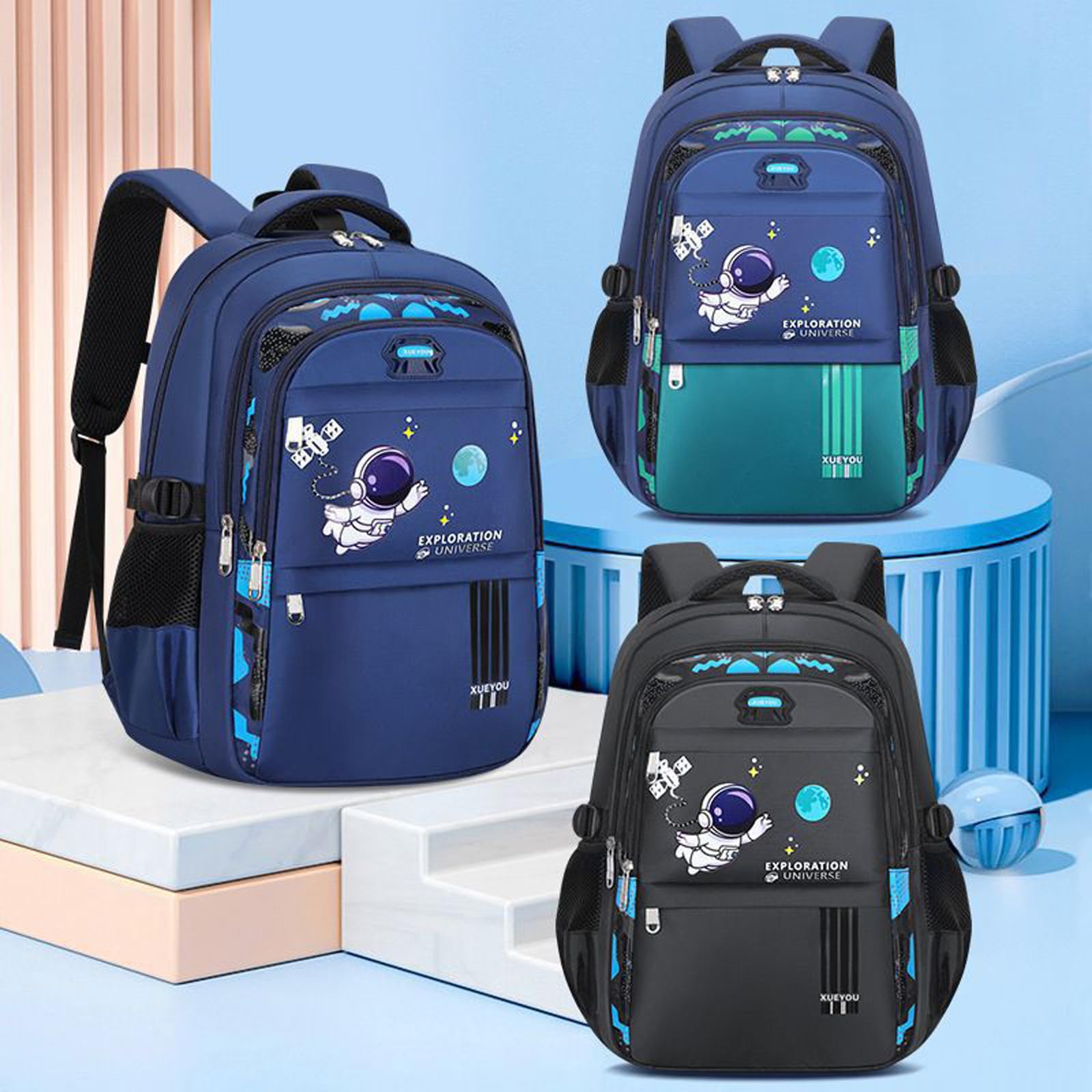 Jessen borse da scuola, zaino astronauta, borsa da scuola di grande capacità borse per scuola secondaria, zaino scuola bambini, zaino per ragazzi, zaino anime