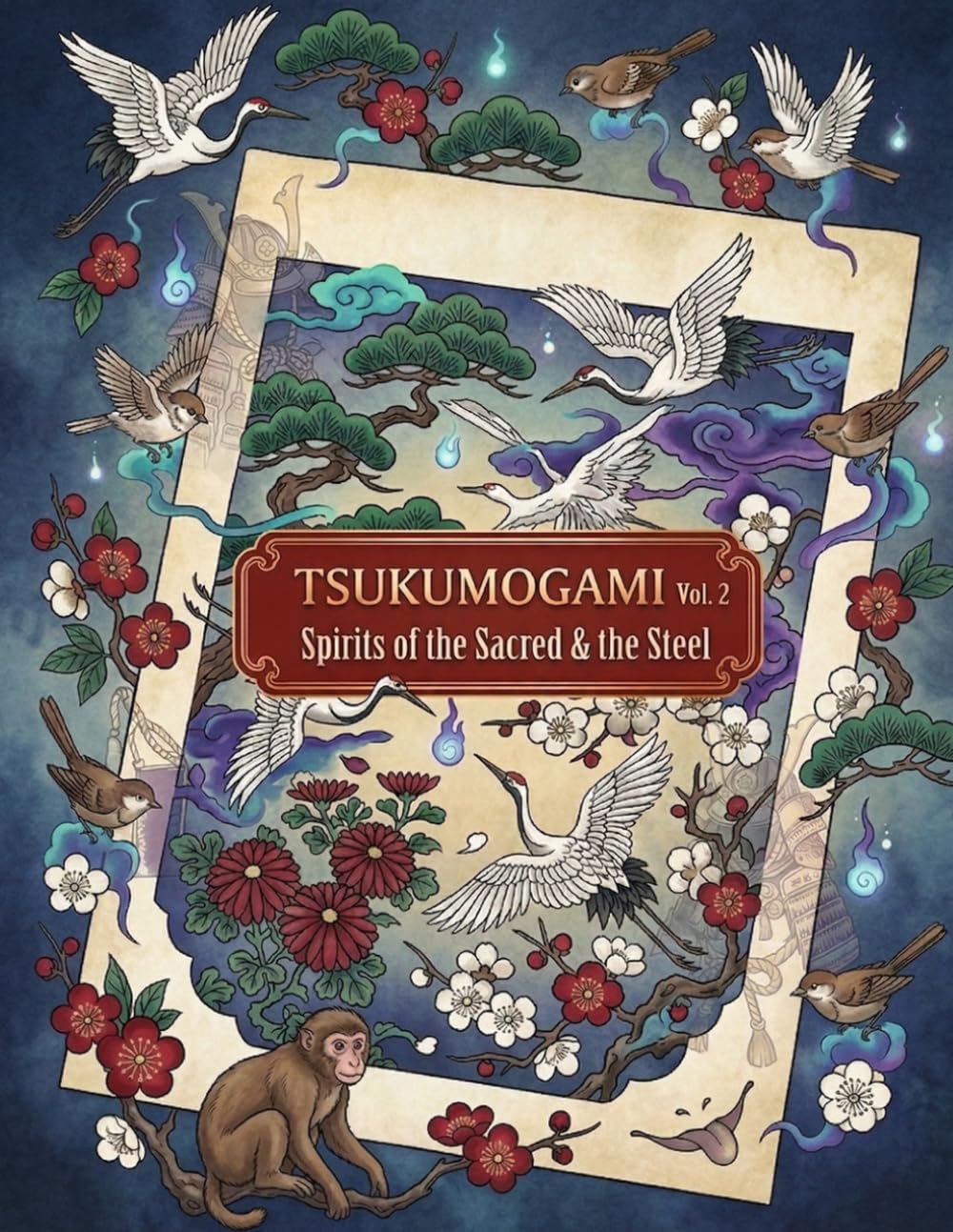 TSUKUMOGAMI Vol. 2: Spirits of the Sacred & the Steel: 50 Hauntingly Beautiful Yokai from Samurai Armor to Temple Shrines – A Traditional Japanese Coloring Book for Adults (Single-Sided Pages)