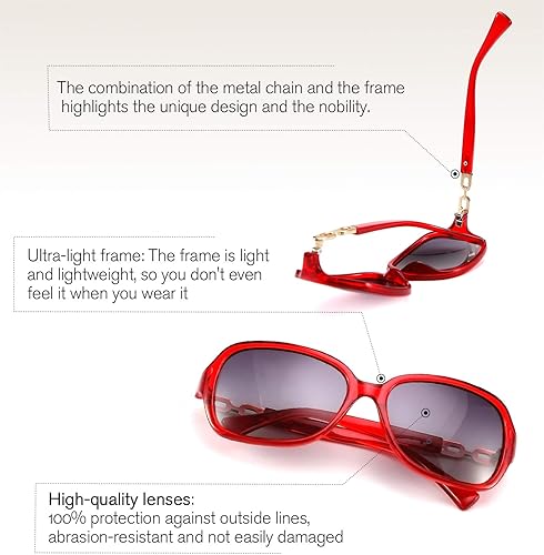 Miniatura 4 de FEISEDY - Gafas de sol cuadradas con lentes polarizados estilo vintage para mujer, UV400, para viajes, conducción y moda, B2526