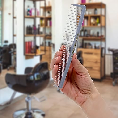 Miniatura 7 de Allegro Combs 6000 peines de elevación para el cabello, dientes espaciales, dientes anchos, peluquero, estilista, pelo rizado, 12 unidades (gris)