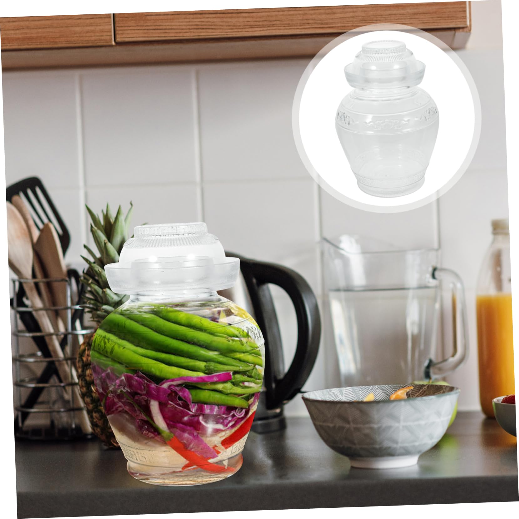 Bocal à Cornichons en Verre 2, 5kg Couvercle, Transparent