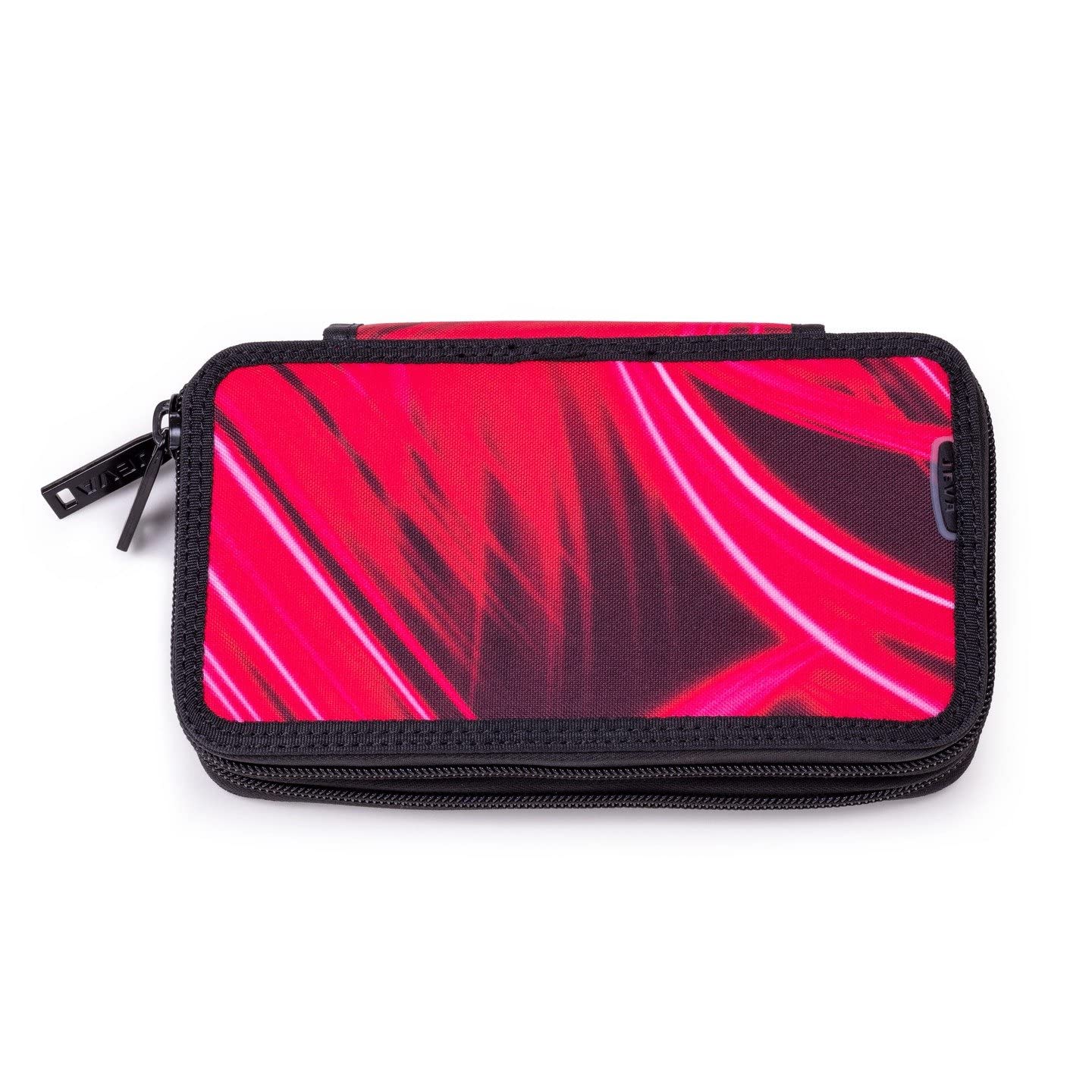 JEVA - Pencil Case TwoZip - Pink Lightning (8865-96), Black