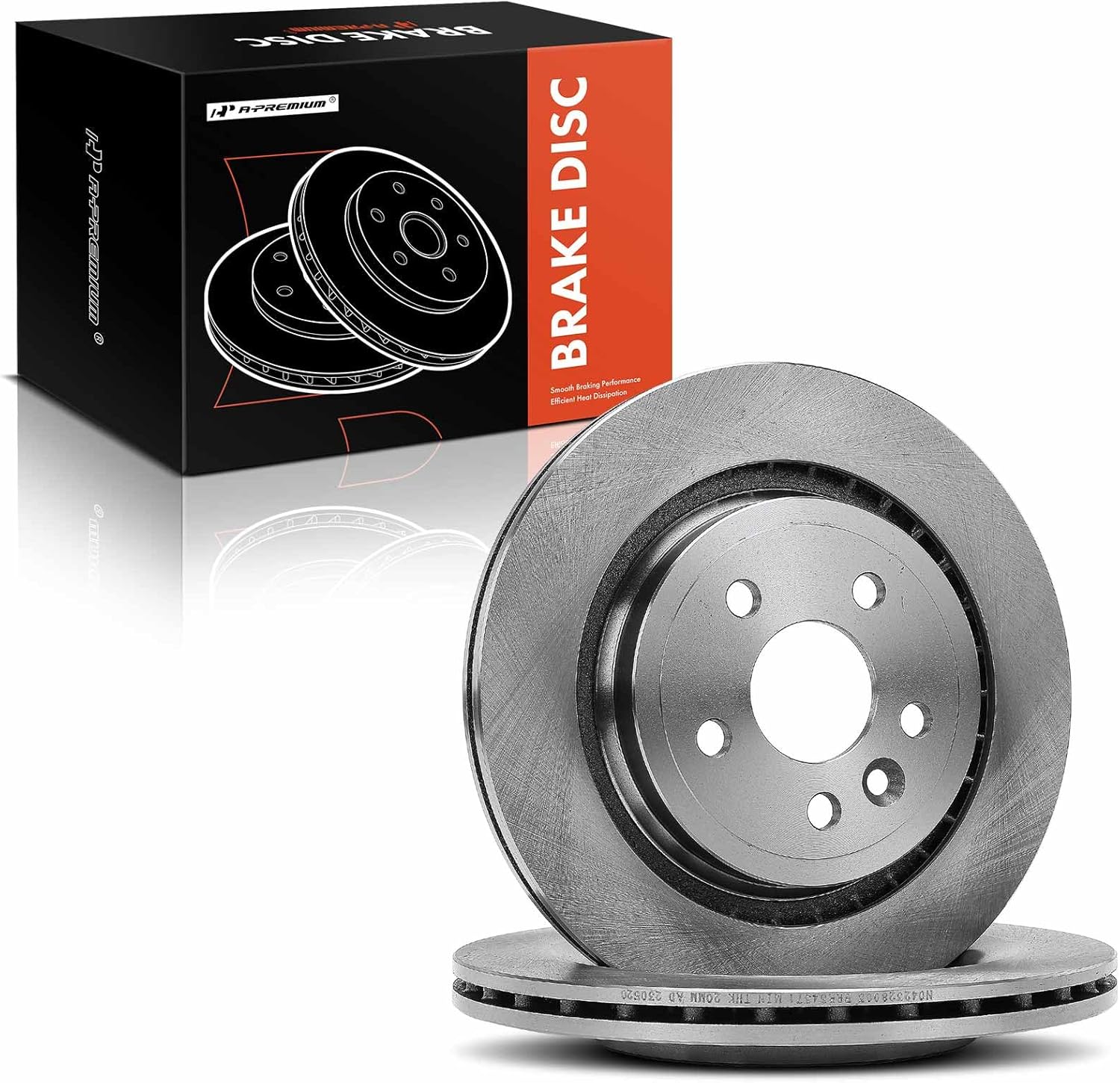 A-Premium 11.89 inch (302mm) Rear Vented Disc Brake Rotors Compatible with Select Volvo models - S60 2011-2018, XC70 2008-2016, S80 2007-2016, V60 2015-2018, V60 Cross Country, V70, 2-PC Set