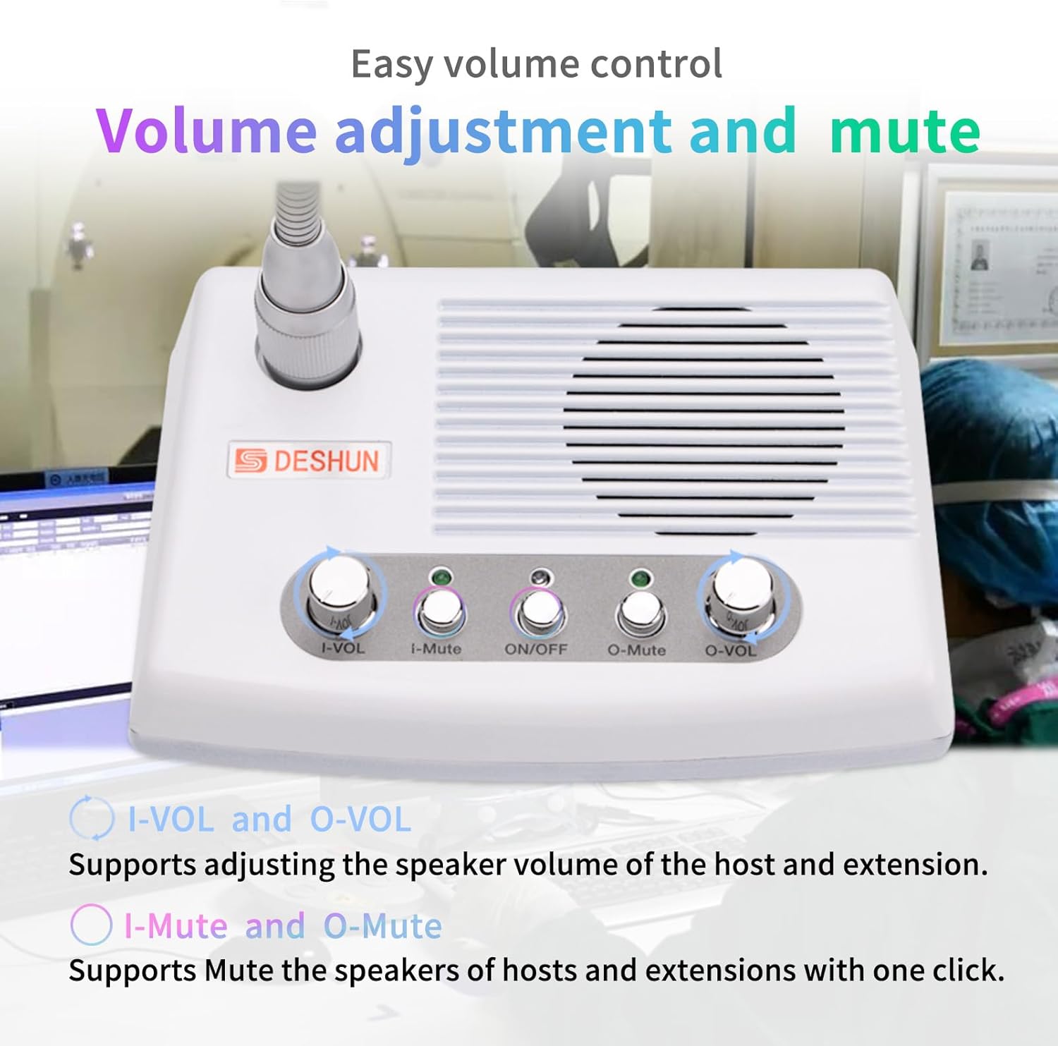 DESHUN DS-989 Window Intercom, Full Duplex Window Speaker System,Loud Speaker, Intercom System for Business,Medical Treatment,School, Home,Hospital, Store.