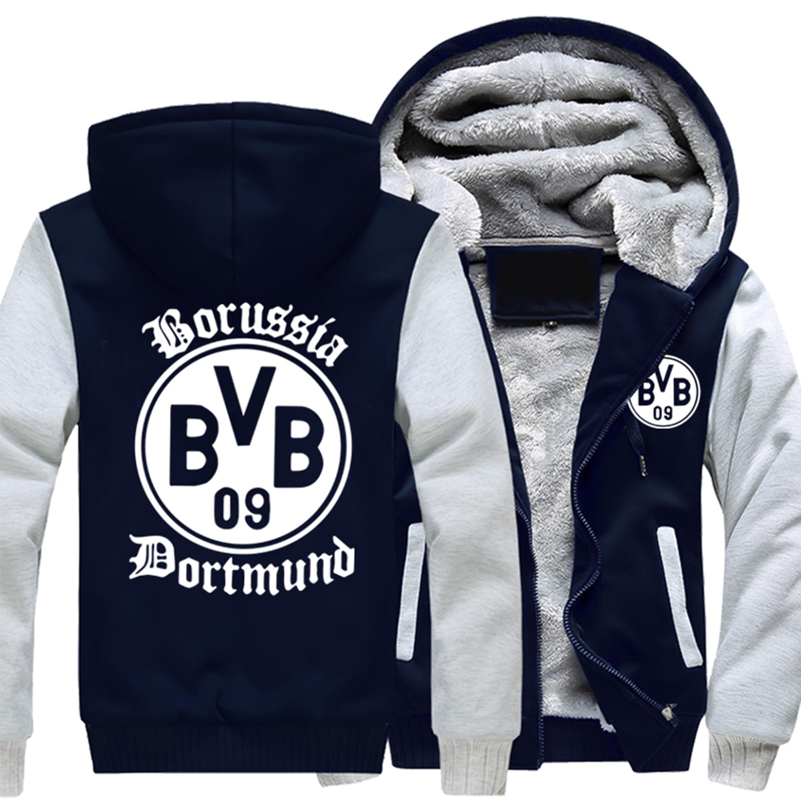 Bluzy z kapturem męskie kurtki z Bvb Anarchy Winter Warm Hooded Sweatshirt With Zipper Long Sleeve, Sports Streetwear Work Out Dres Running Out Clothing