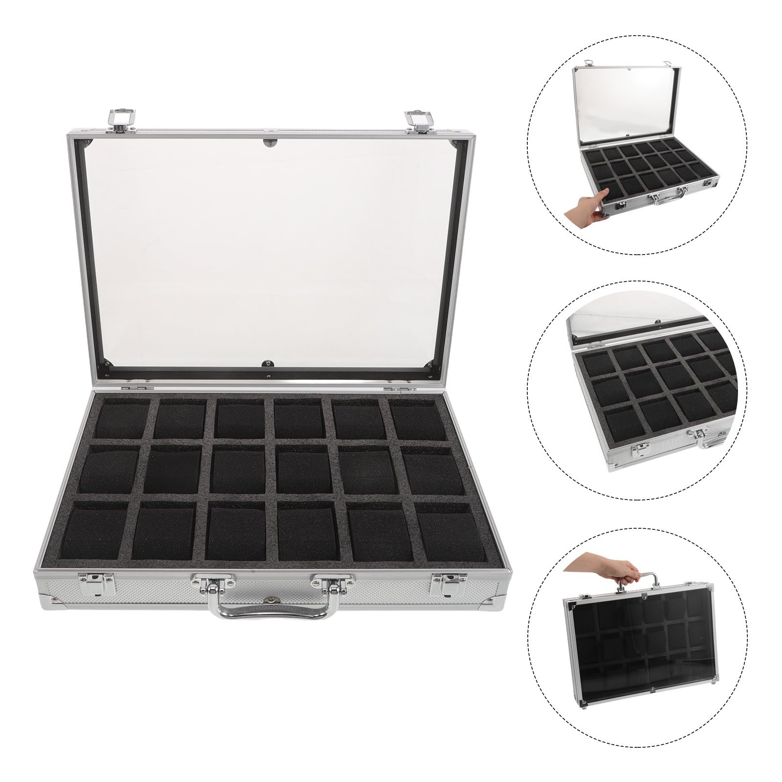 Hemobllo Coffret de Présentation de Montre Rigide 18 Compartiments