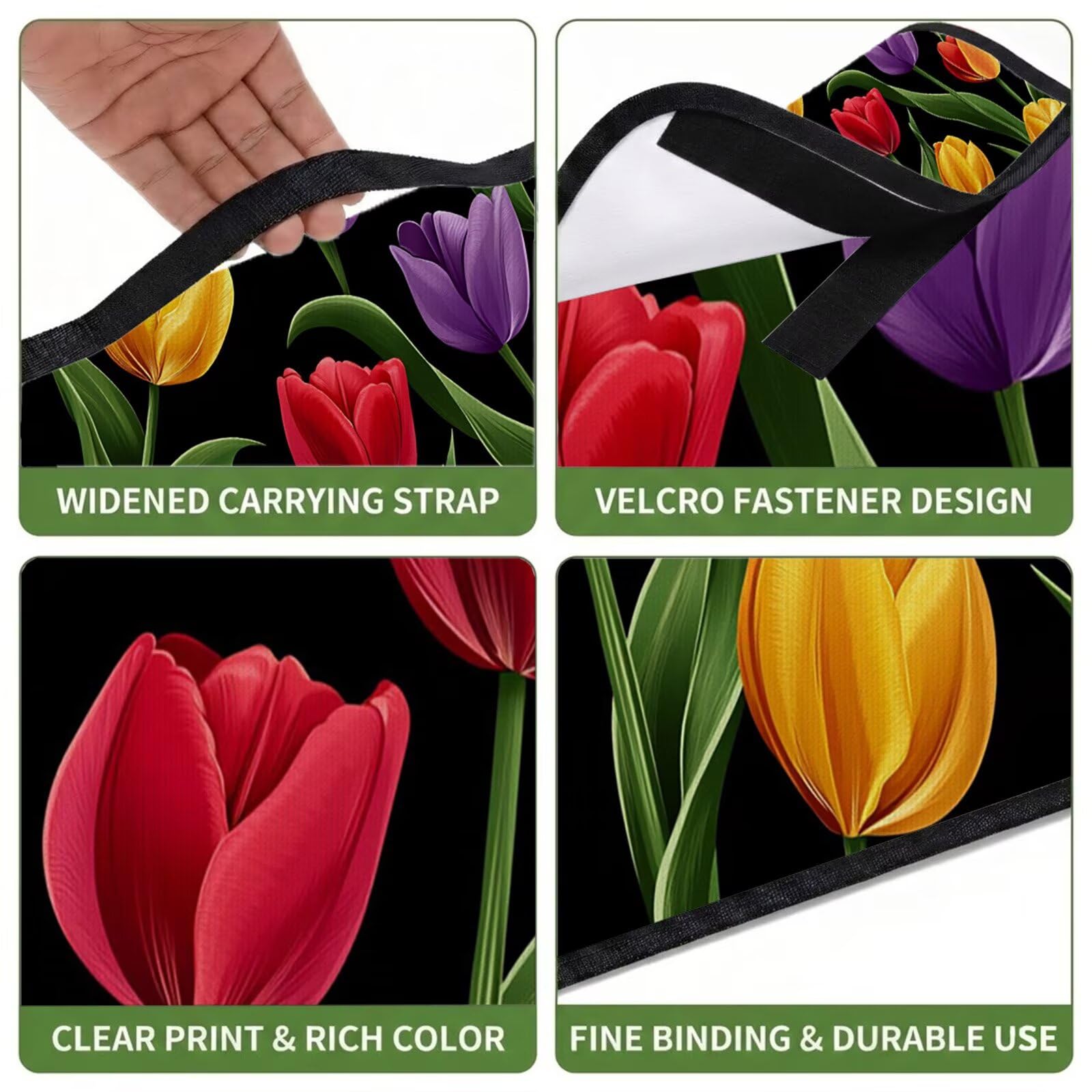 Couverture de Pique-Nique Grande 200x300cm,Outdoor Couverture Imperméable,Pliable Tapis de Plage Dos en PVC Anti-Sable,Picnic Blanket pour Camping Accessoires,Jardin,Parc,Famille - Tulipe jaune UZ-753