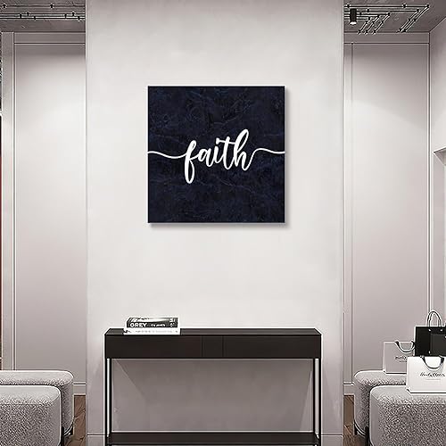 Miniatura 6 de COCOKEN Lienzo impreso con texto en inglés "Faith" para pared, citas motivacionales, obras de arte para sala de estar, dormitorio, porche,