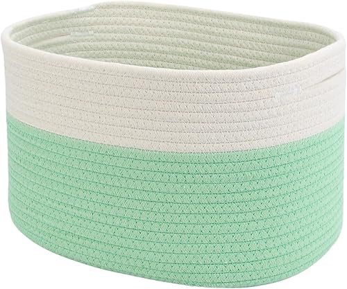 HuggableZest - Cesta de almacenamiento versátil de color blanco y menta mágica para organizar por HuggableZest, almacenamiento de juguetes, armario,