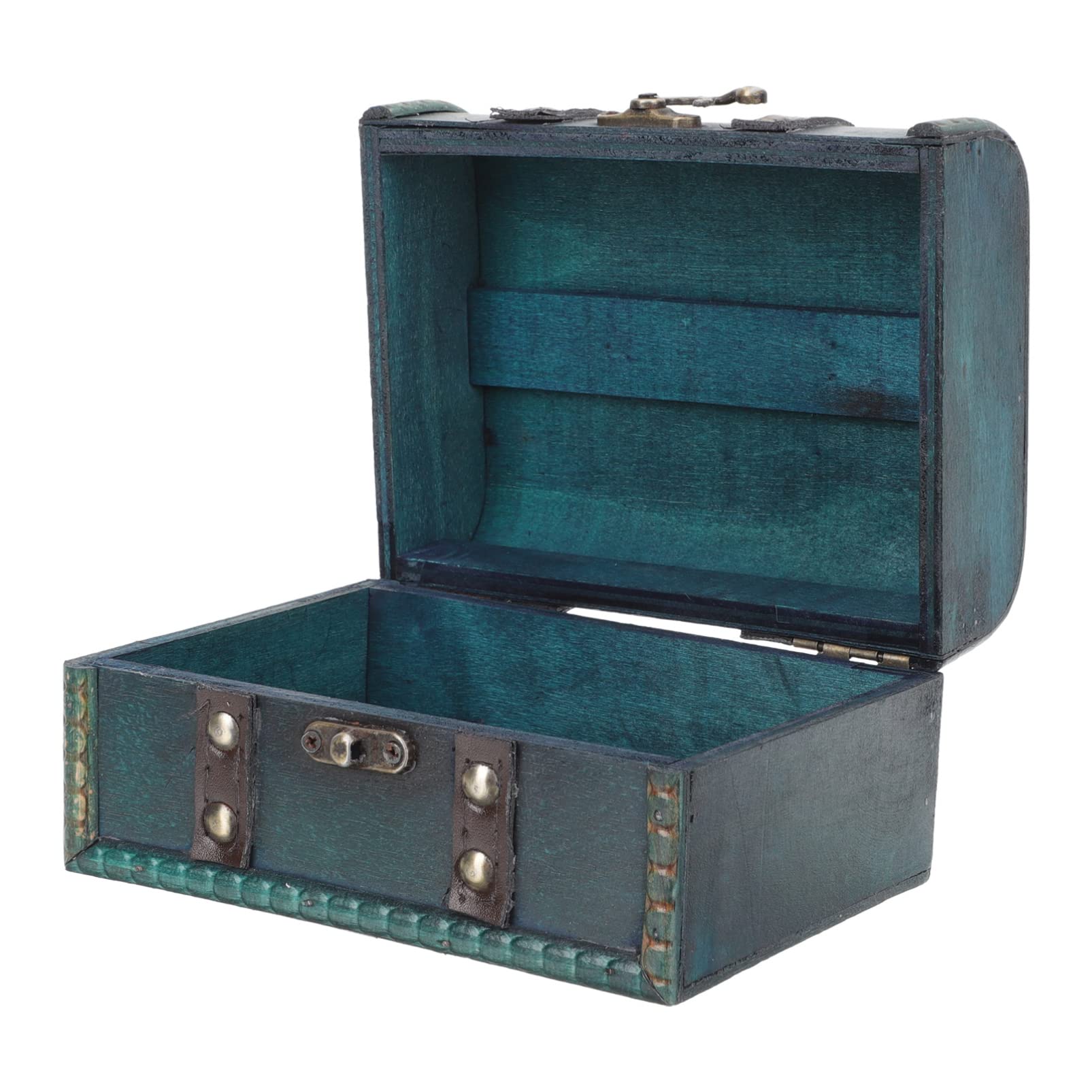 Organizer na biżuterię pudełko na skarby - drewniane etui do przechowywania w stylu vintage, 1 szt