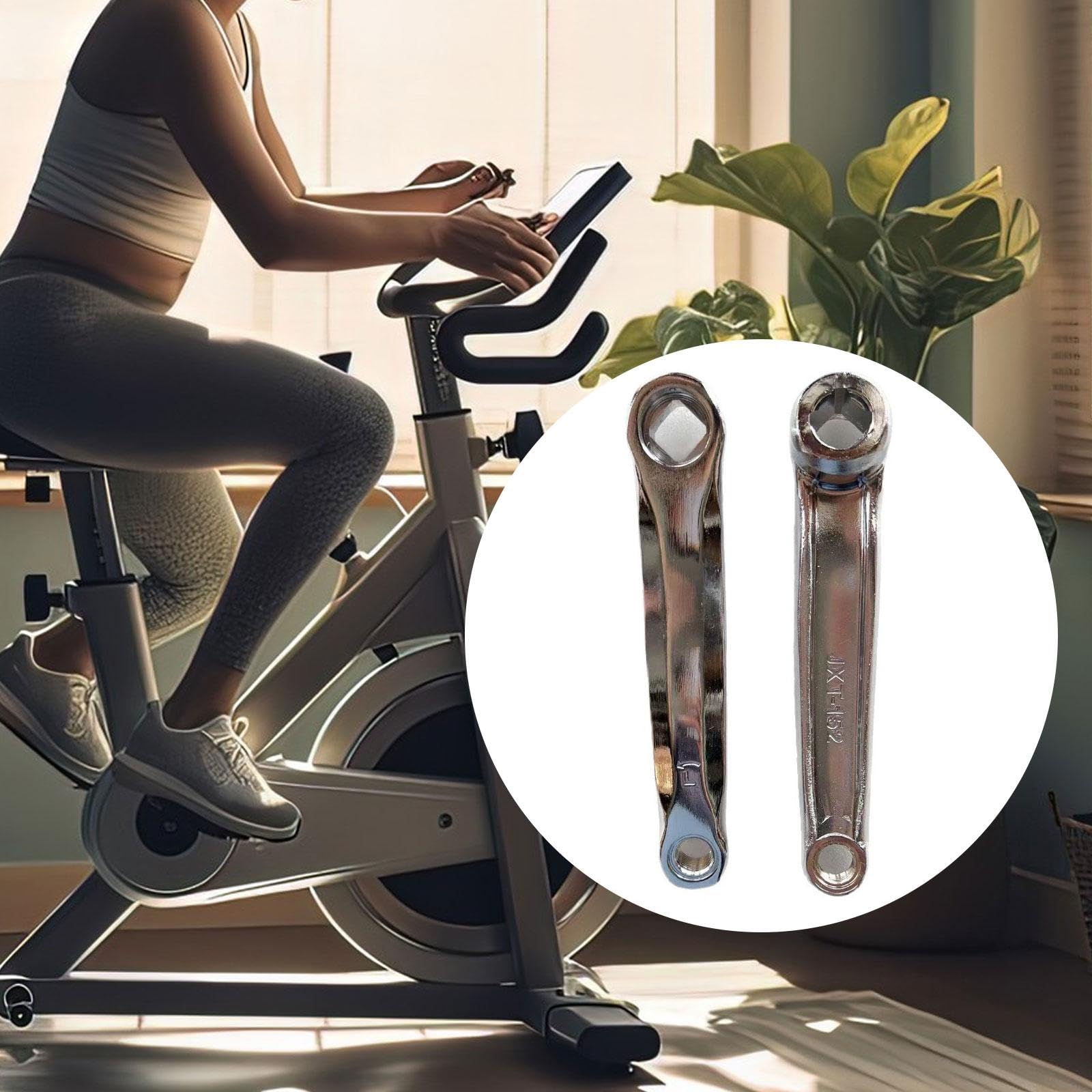 2 Pezzi Braccio Pedivella Bici Accessori Ricambio Set Pedivelle Metallo Compatibile con Cyclette da Allenamento Adatto per Riparazione Palestra Casa
