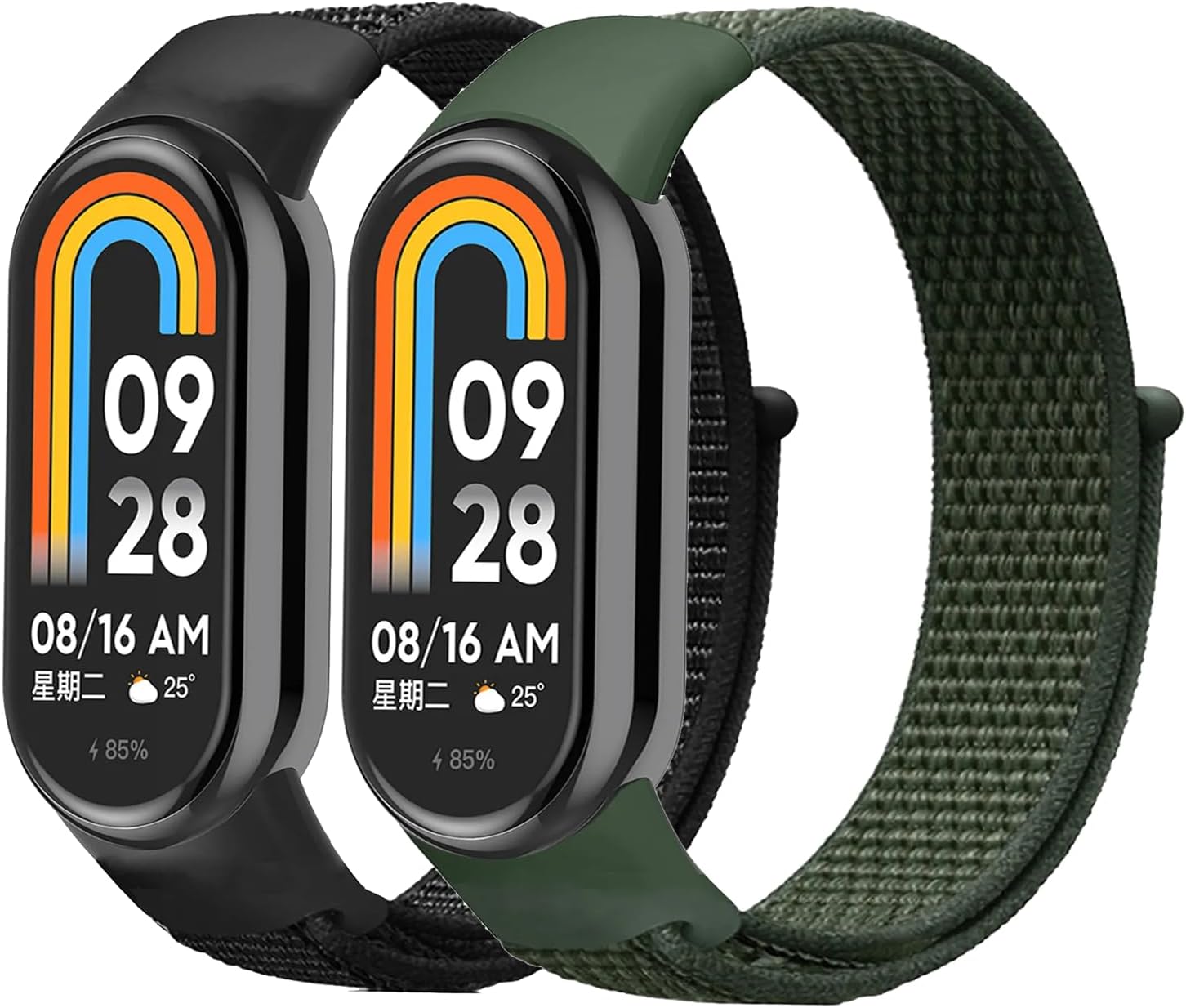 2 Pièces Bracelets en Nylon pour Xiaomi Mi Band 8/9 - Bracelet Tressé de Sport Élastique Réglable de Remplacement pour Smart Band - Amazon product rated Grade A