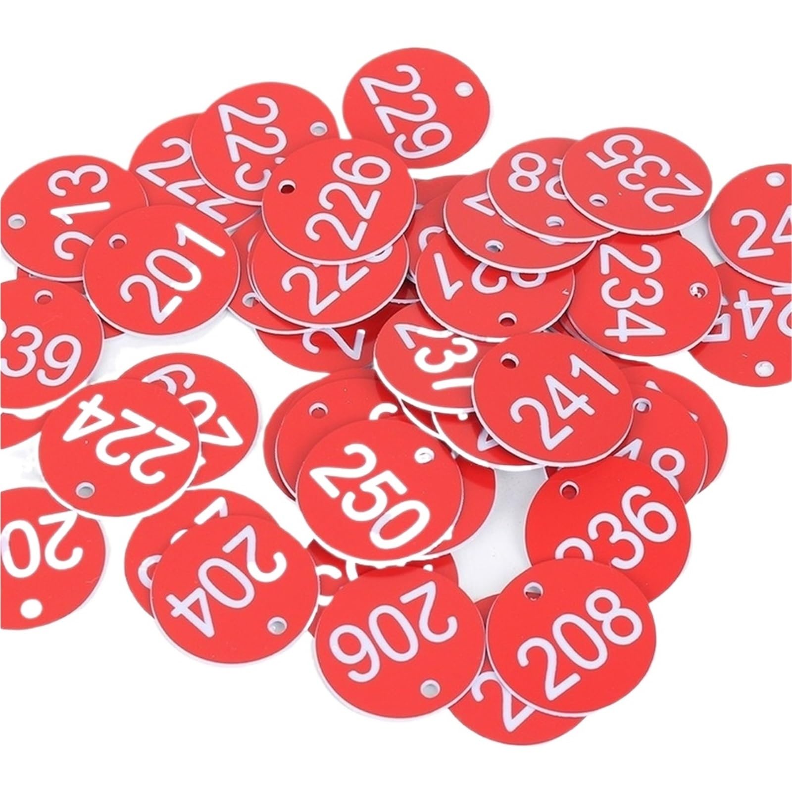 Lot de 100 étiquettes numérotées gravées de 1 à 100 Multicolore