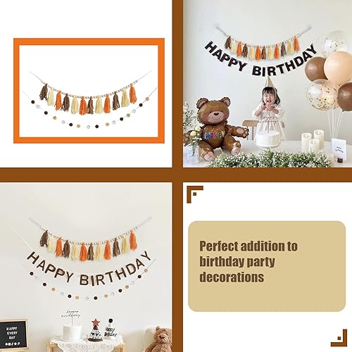 Miniatura 4 de Guirnalda de borlas bohemias con pompones, guirnalda de arco iris, borla de otoño, decoración para colgar en la pared para Halloween, Acción de