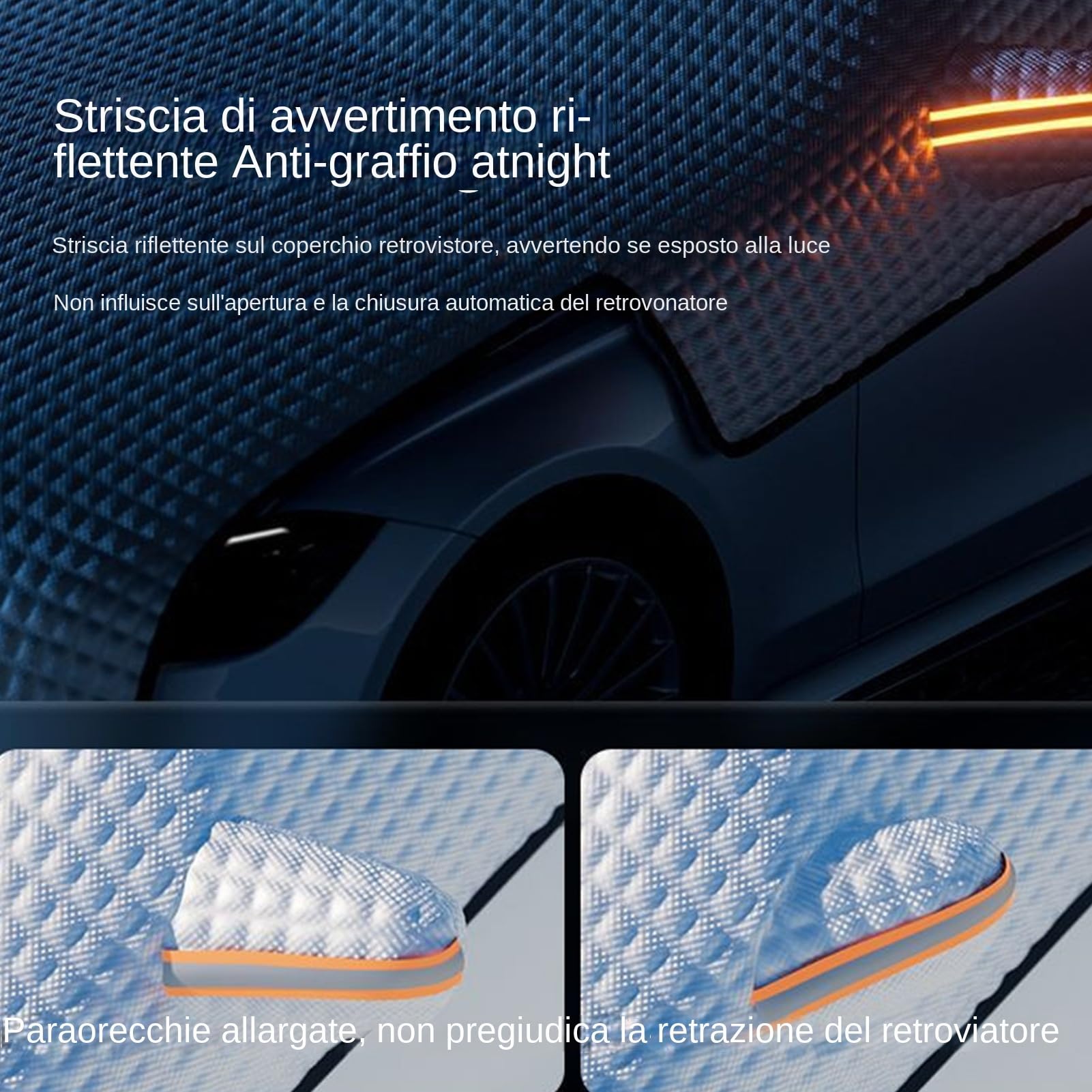 Copri Parabrezza Auto Inverno 230x250cm Telo Antighiaccio Antigrandine Antigelo