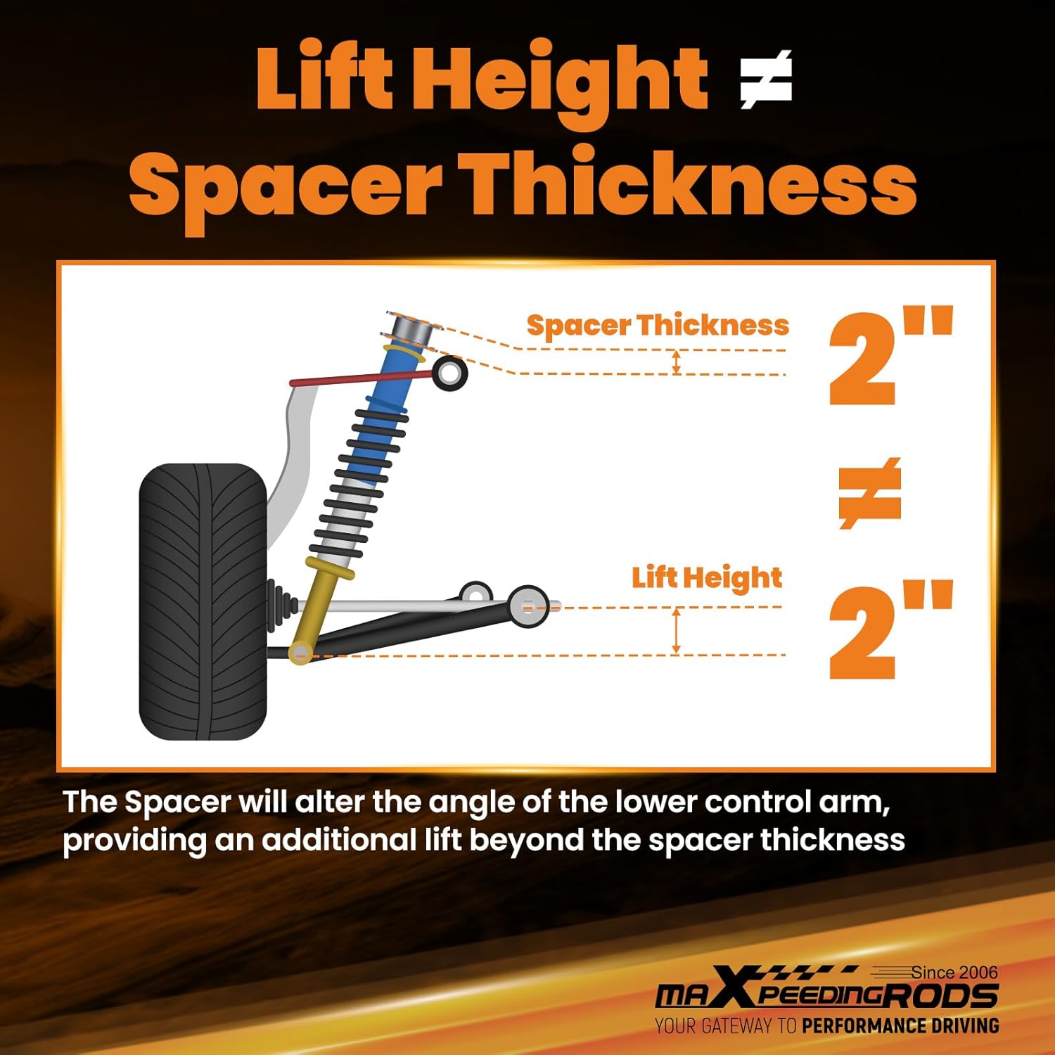 maXpeedingrods 2” Front Lift Leveling Kit for Toyota Tacoma/4Runner 2003-2023, for Toyota FJ Cruise 2007-2015, Strut Spacer Extensions