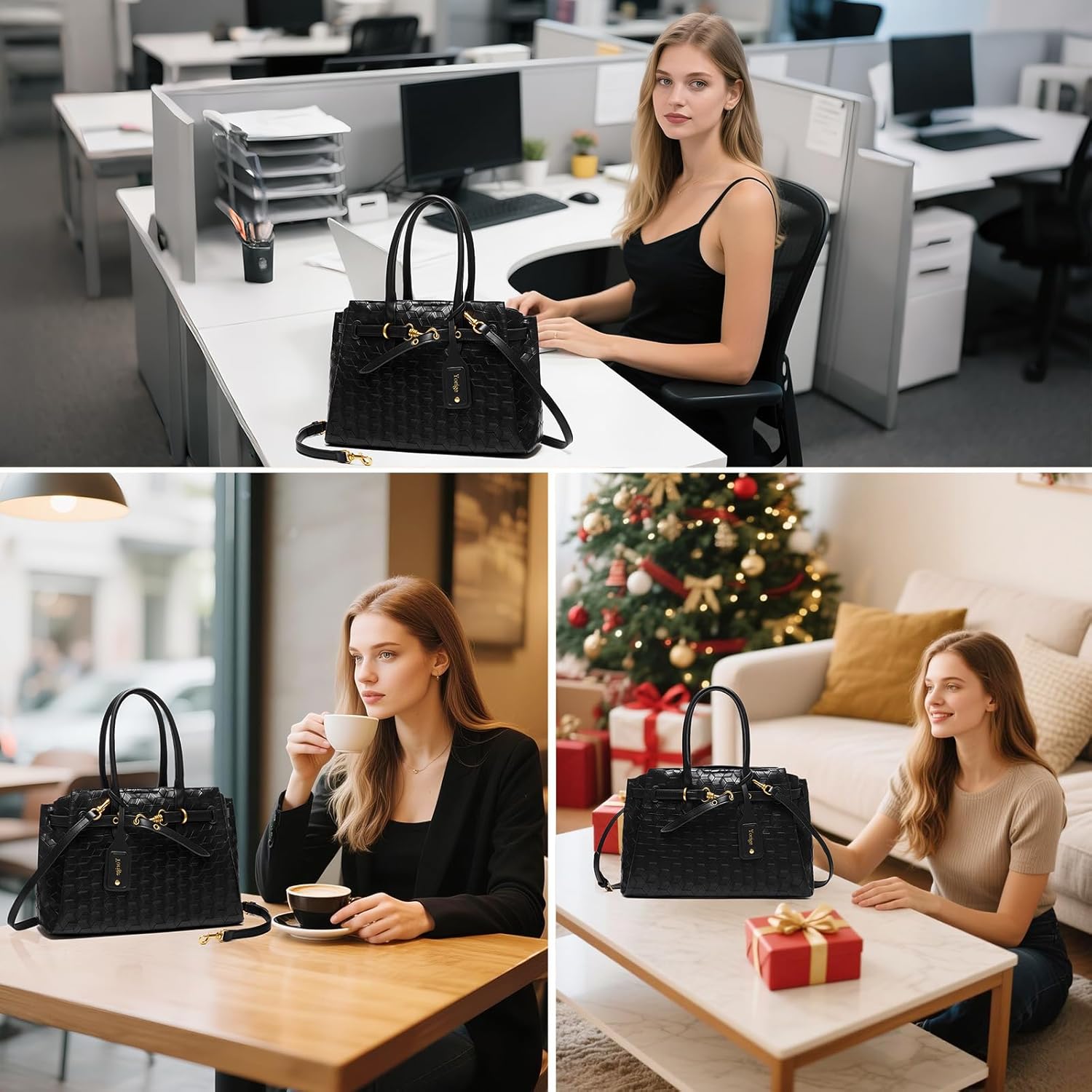 Purse and Handbag for Women Satchel Crossbody Shoulder Bag PU Leather Ladies Top Handle Tote Handbag with Adjustable Strap - Image 6