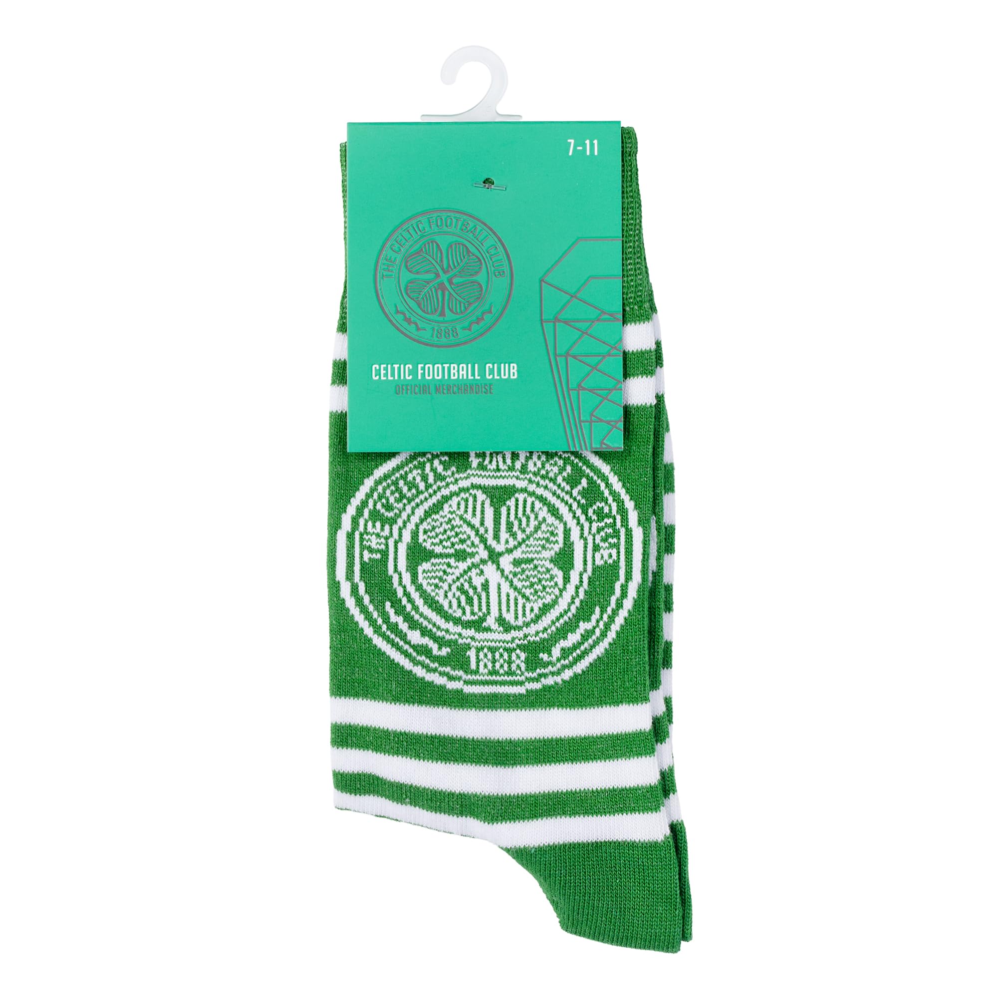 Celtic FC Crest Striped Socks - Size 7 - 11, Socks, Sports, Gift