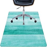 Vista 1 de Teal Hardwood Floor Desk Chair Mat, Painted Wood Board Horizontal Lines Birthdays Easter Holiday Print Backdrop Image, Protects Hardwood Floor Under