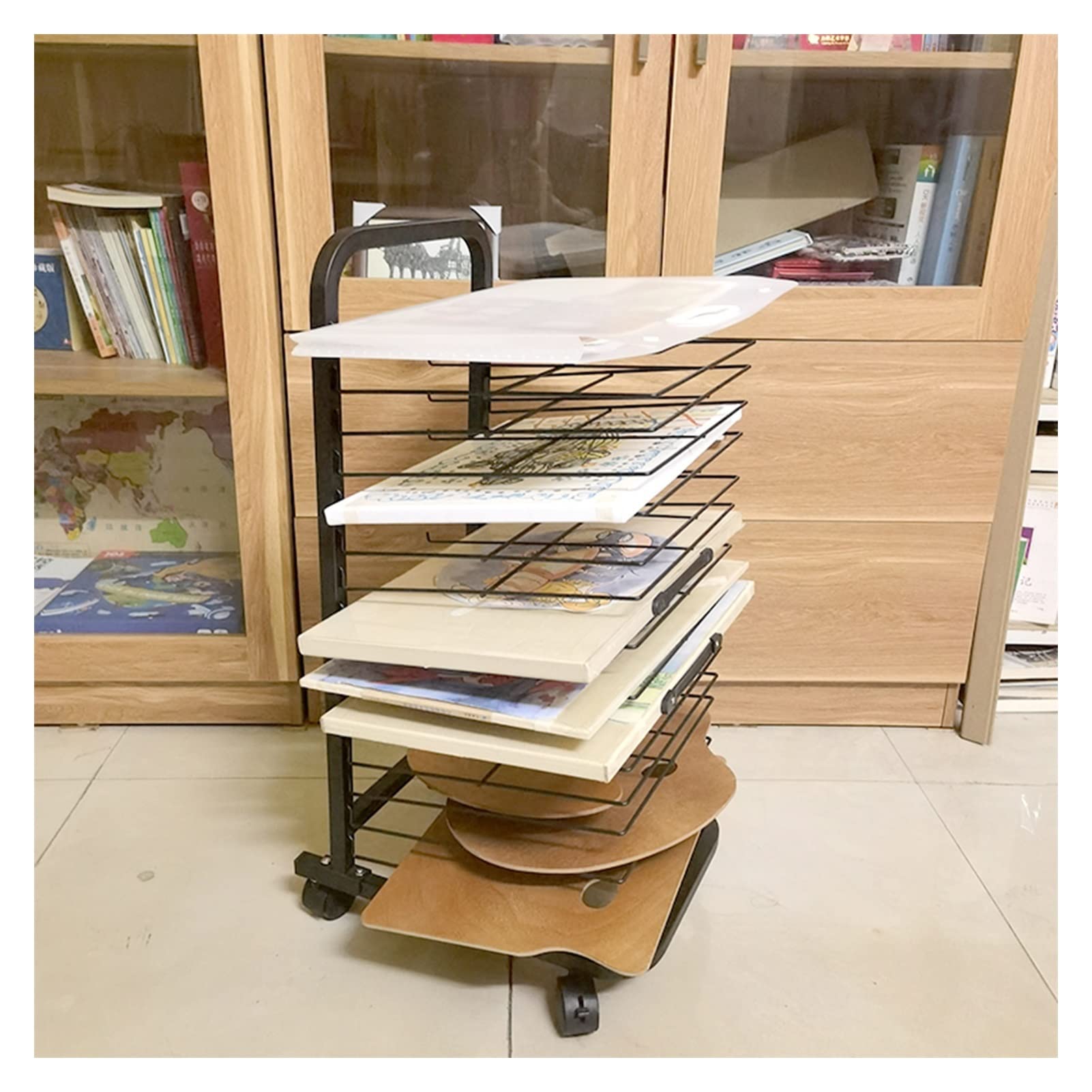 Aioneer Art Drying Rack, Drying Easel Art Studio, Educational Product Drying Rack, Space-saving Shelf -15layers