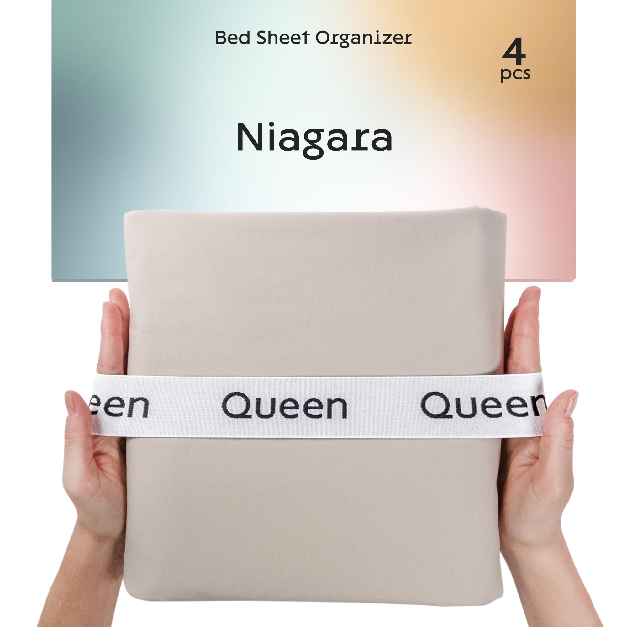 Niagara Sleep SolutionBed Sheet Organizer Bands, Queen, 4 pcs