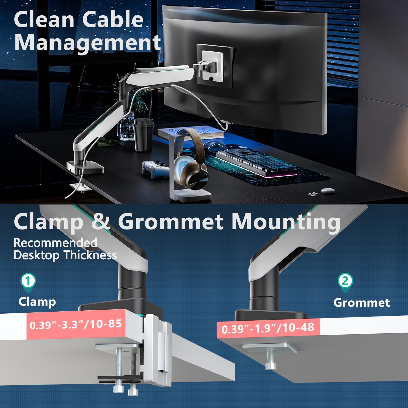Amazon.com: WALI Heavy Duty Monitor Arm, Monitor Stand for Screen