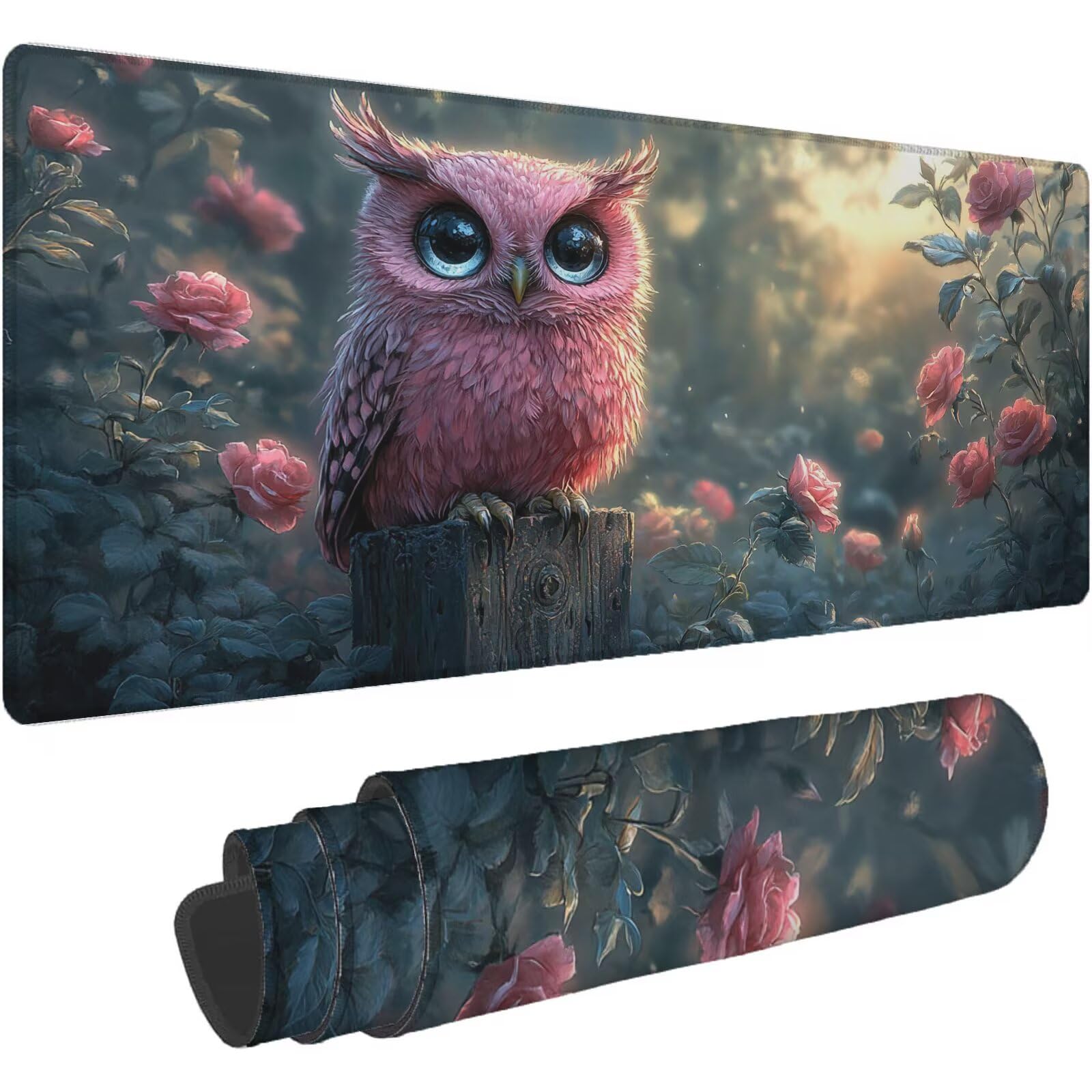 Podkładka pod mysz dla graczy liliowa podkładka pod mysz XXL 1600 x 800 mm mata biurowa podkładka pod mysz zwierzęcą wodoodporna akcesoria biurowe do gier szyte krawędzie poprawia precyzję i szybkość