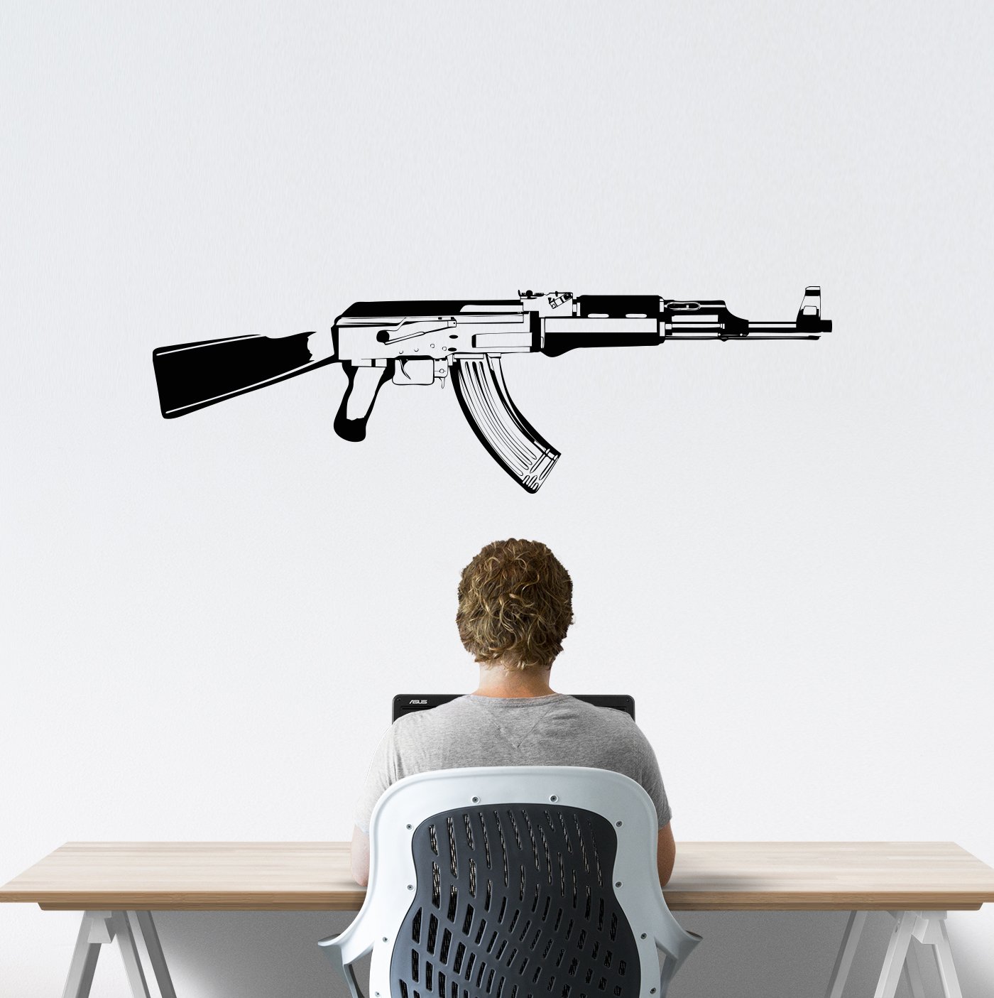 Amazon.com: Stickerbrand AK-47 Rifle Vinyl Wall Decal Sticker