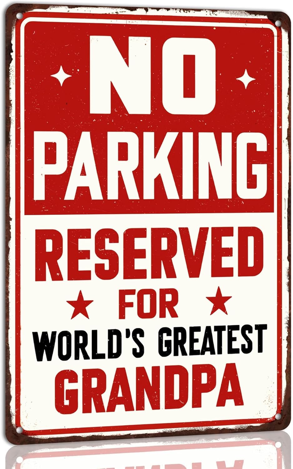 SMAZDFXX No Parking Sign Reserved for World‘s Greatest Grandpa Metal Tin Warning Signs Lot Farmhouse Home Yard Garage Man Cave Wall Decor Poster 12"x16"